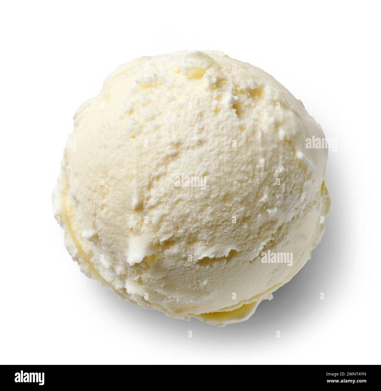 vanilla ice cream scoop isolated on white background, top view Stock ...