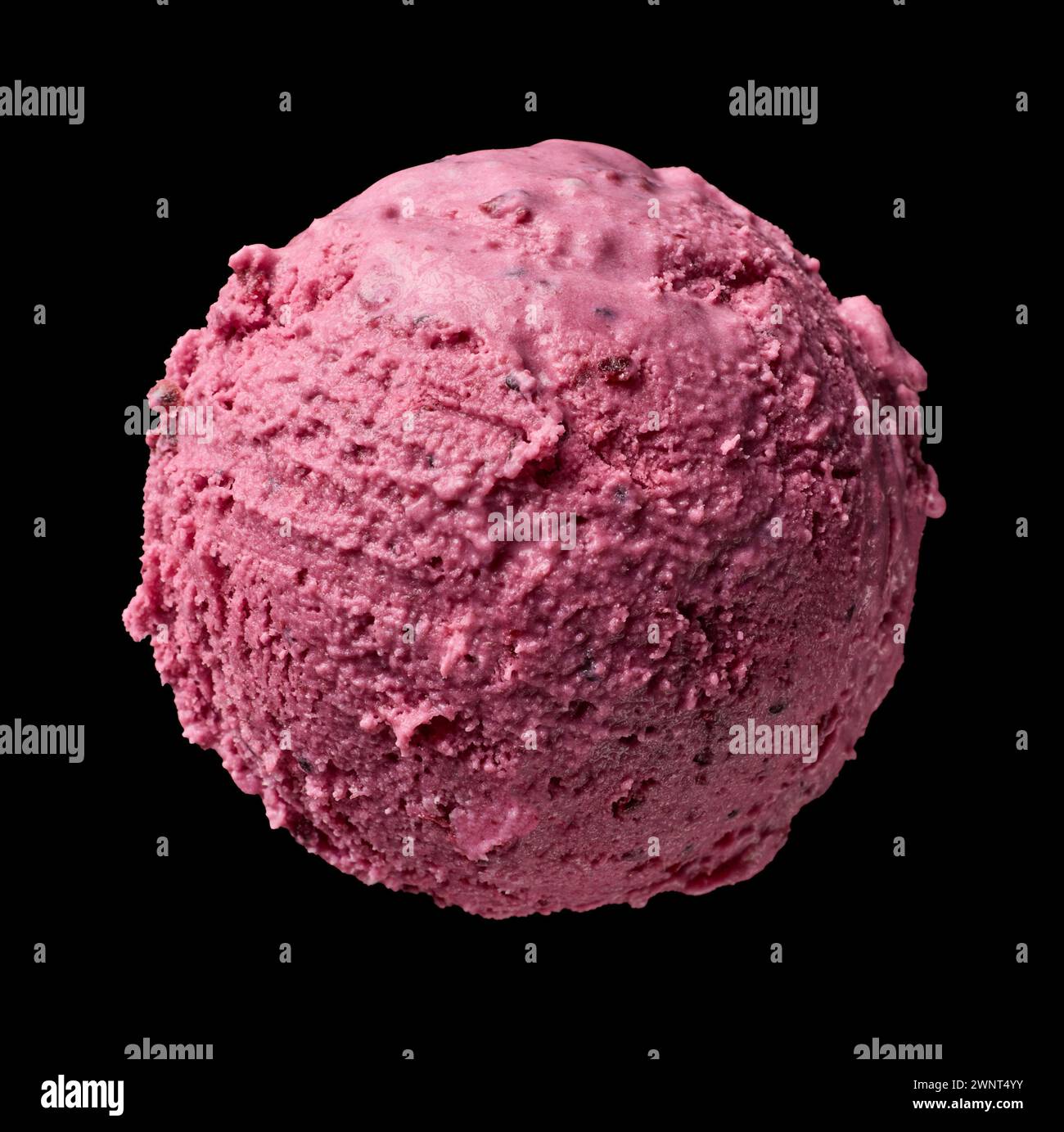 black currant ice cream scoop isolated on black background Stock Photo ...