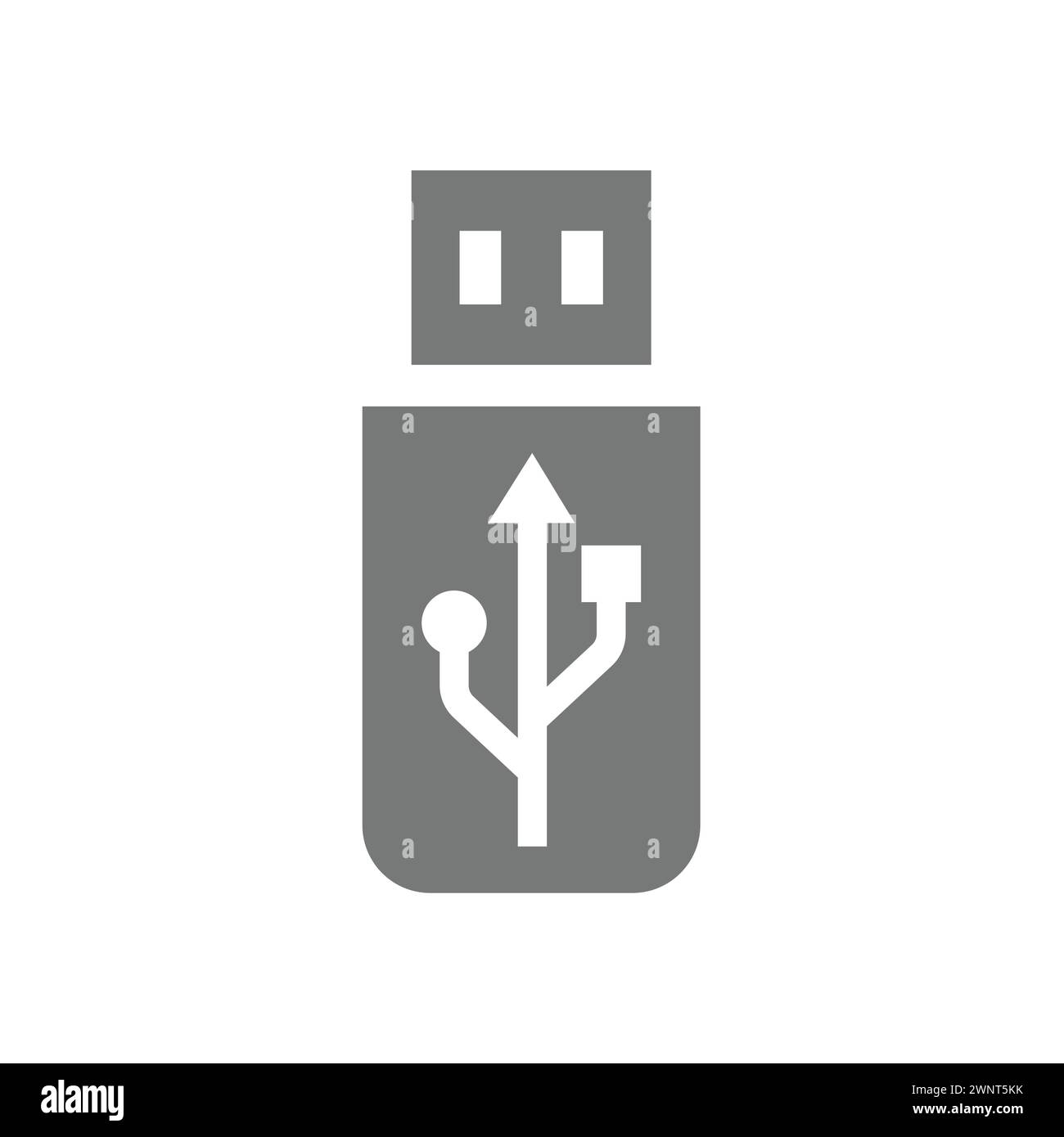 Usb flash drive vector icon. Simple computer device symbol. Stock Vector