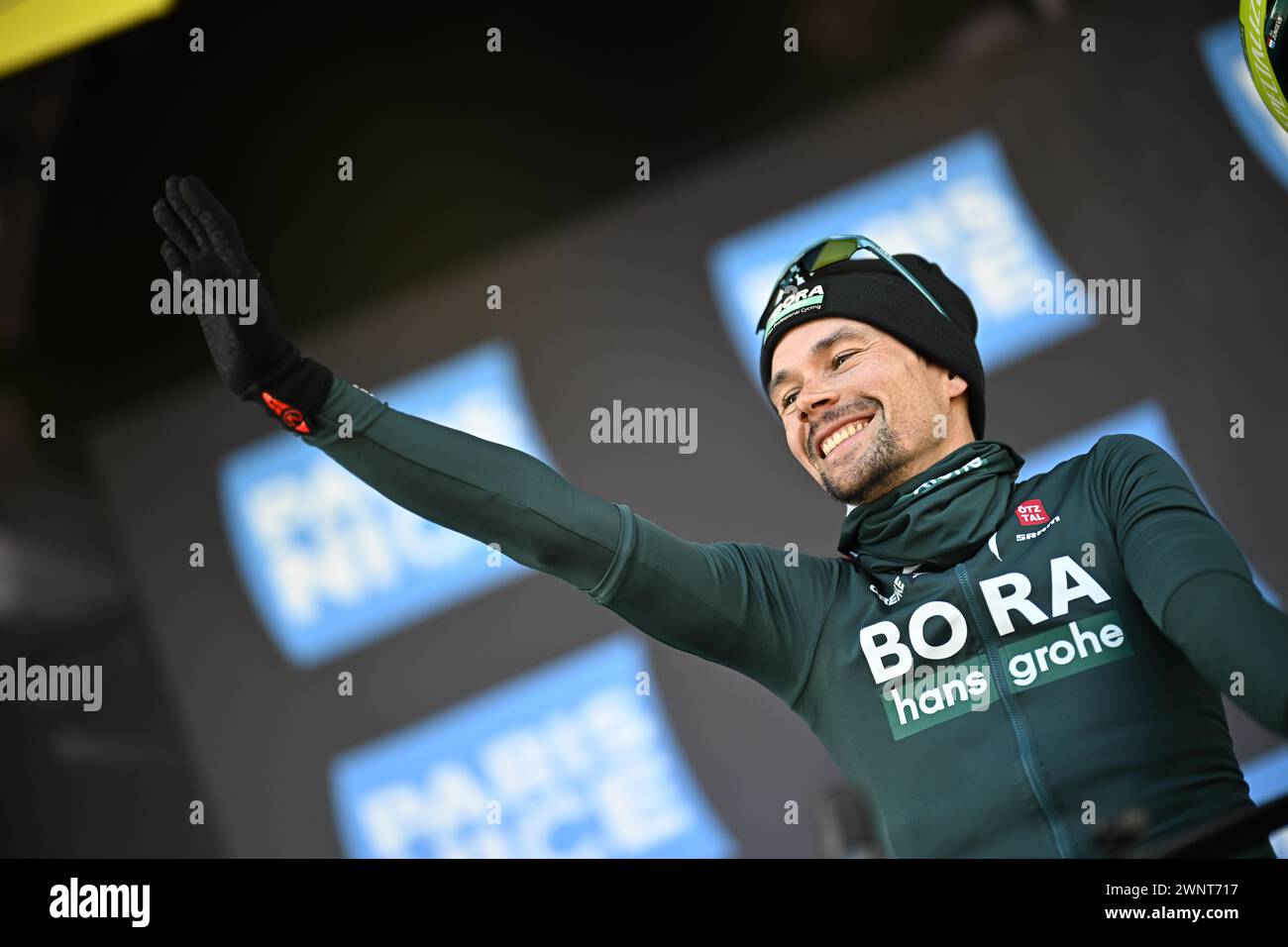 Thoiry, France. 04th Mar, 2024. Slovenian Primoz Roglic of Bora-Hansgrohe pictured at the start of the second stage of the Paris-Nice eight days cycling stage race, 177, 6 km from Thoiry to Montargis, France, Monday 04 March 2024. BELGA PHOTO JASPER JACOBS Credit: Belga News Agency/Alamy Live News Stock Photo