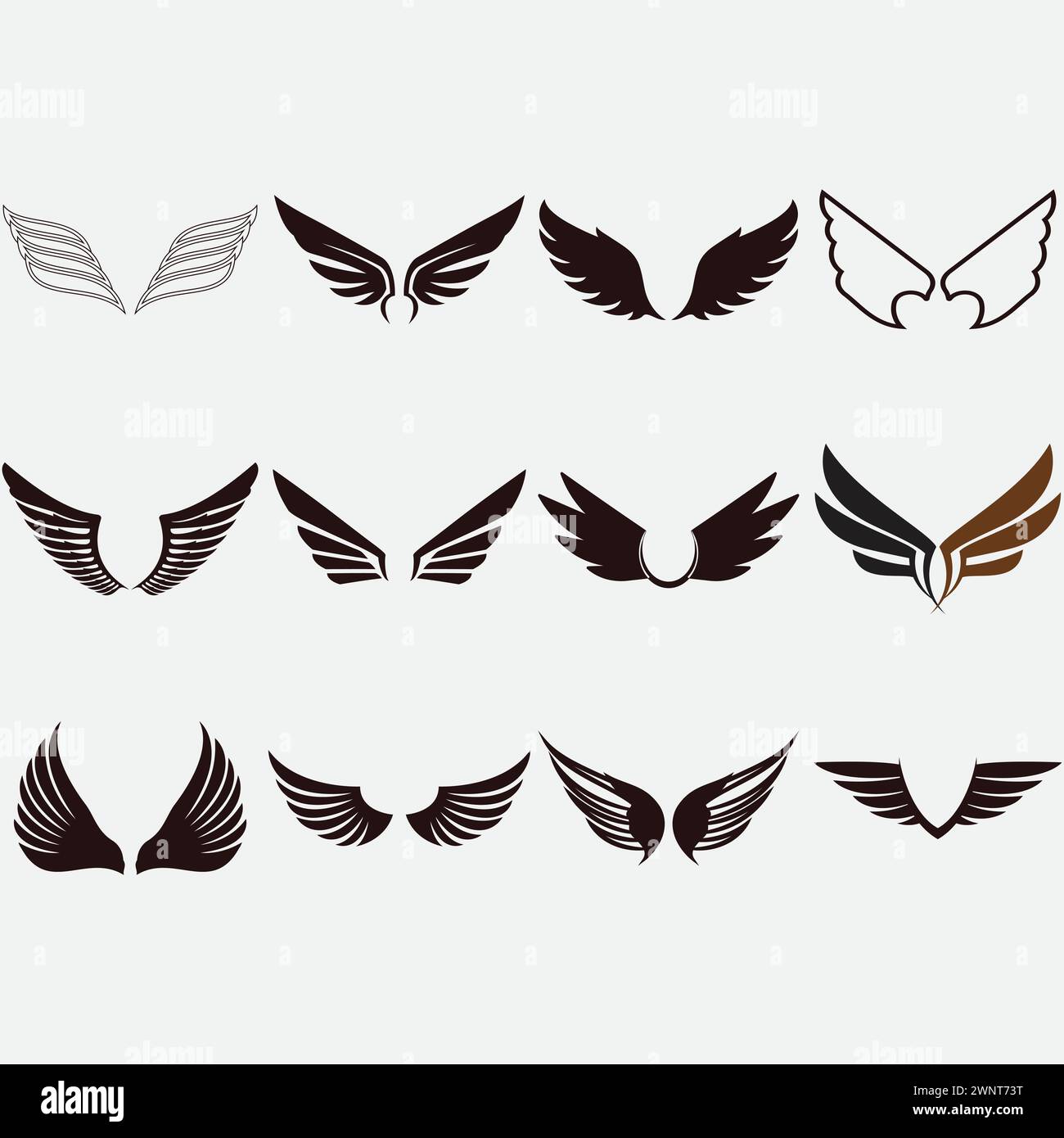 wings icon set vector illustration Stock Vector Image & Art - Alamy