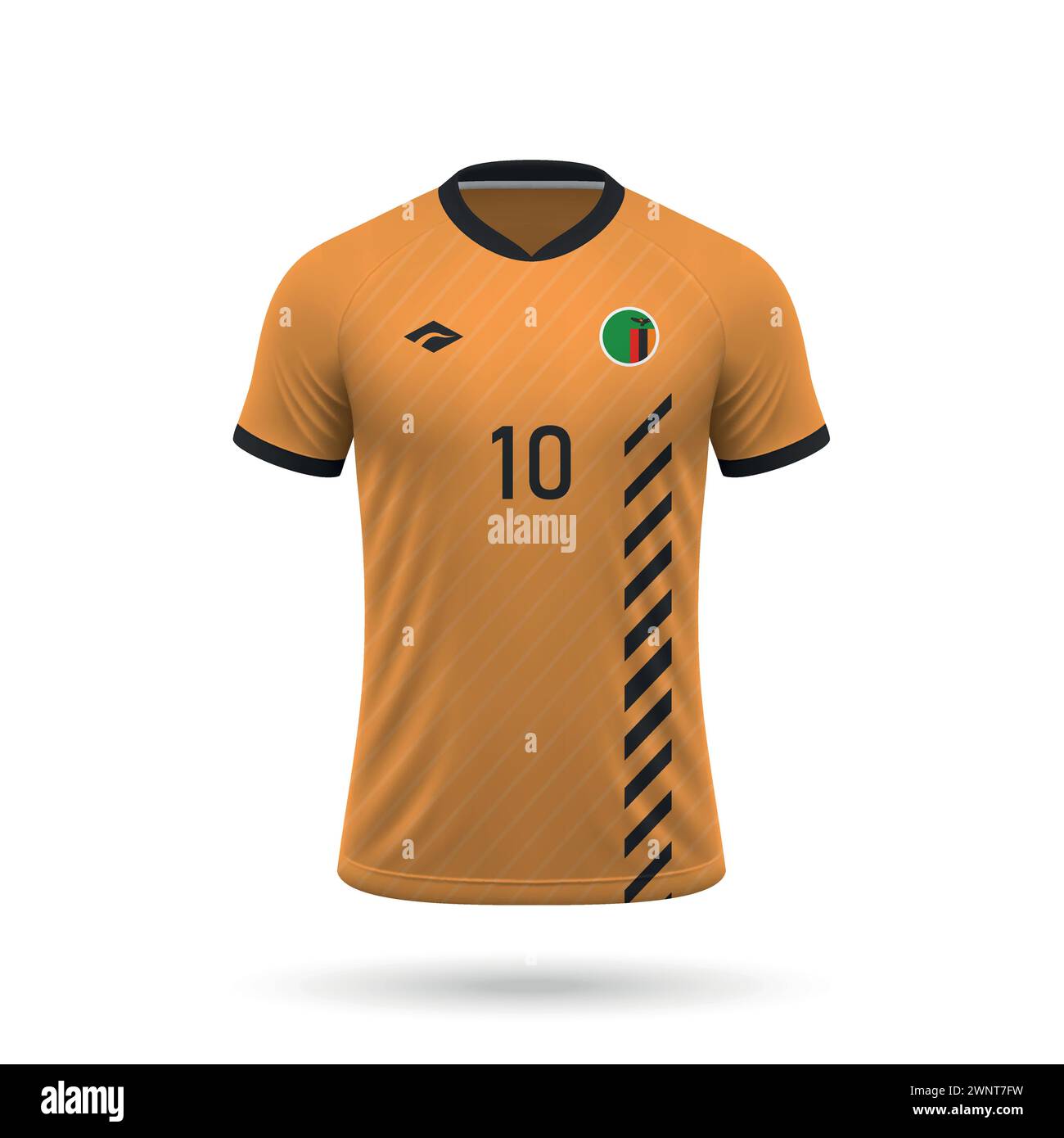3d realistic soccer jersey Zambia national team, shirt template for
