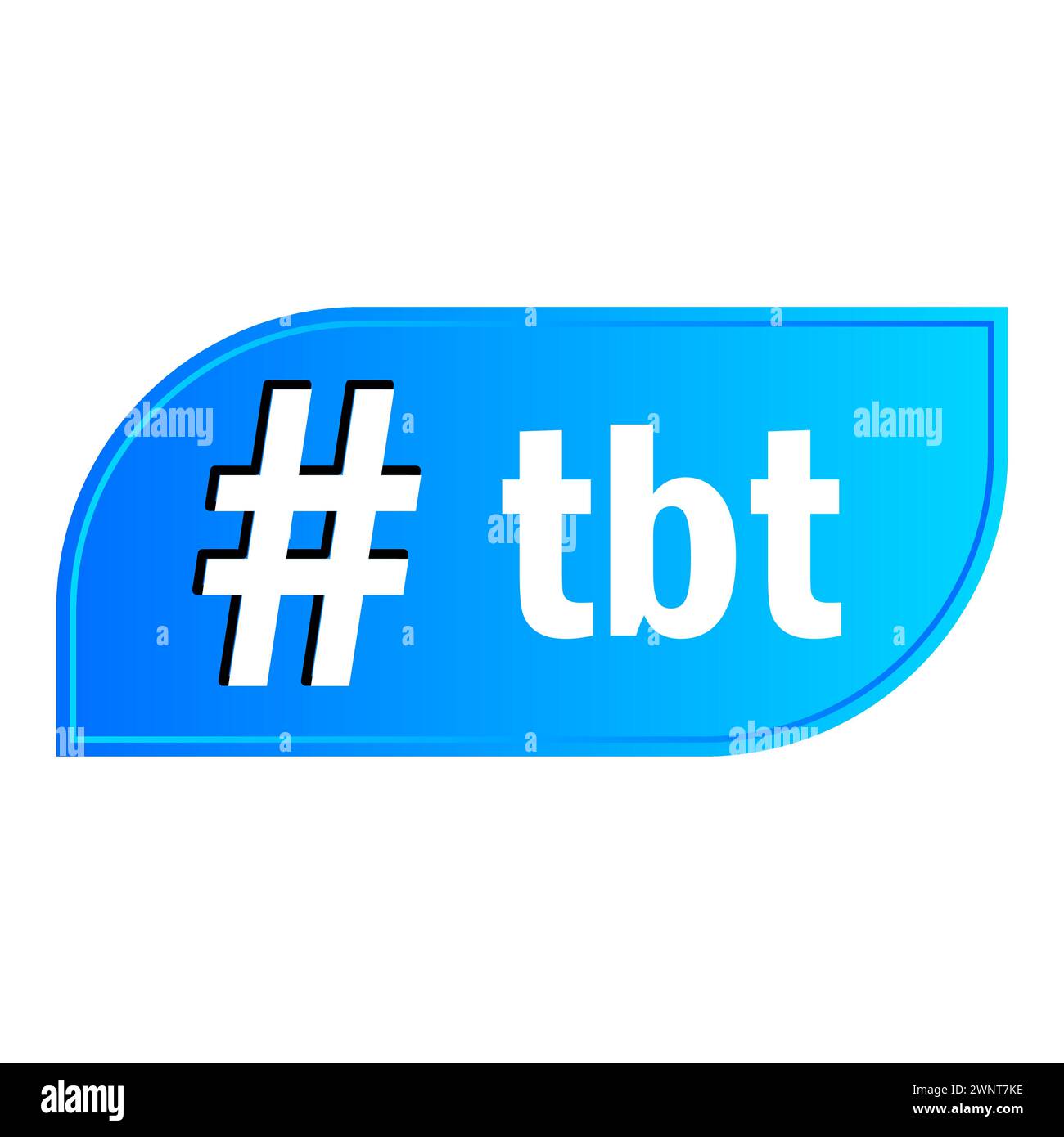 Tbt hashtag. Thursday throwback symbol. Vector illustration. EPS 10. Stock image. Stock Vector