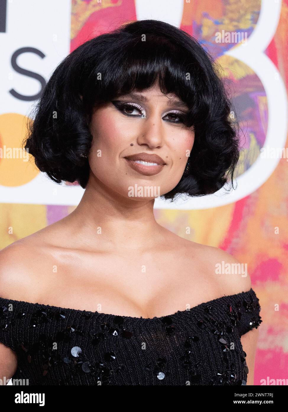 London, UK. March 2nd, 2024.   (EDITORIAL USE ONLY. NO PUBLICATIONS DEVOTED EXCLUSIVELY TO THE ARTIST) RAYE attends the BRIT Awards 2024 at The O2 Arena on March 02, 2024 in London, England. Credit: S.A.M./Alamy Live News Stock Photo