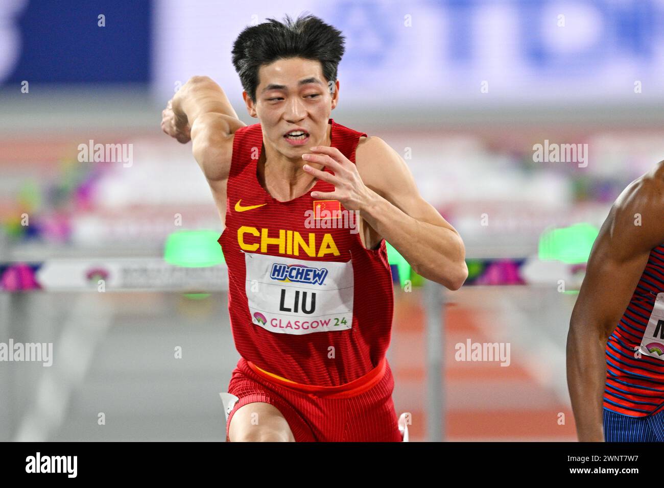 Glasgow UK 02nd Mar 2024 GLASGOW UNITED KINGDOM MARCH 2 Junxi Glasgow Uk 02nd Mar 2024 Glasgow United Kingdom March 2 Junxi Liu Of China Competing In The Mens 60m Hurdles During Day 2 Of The World Athletics Indoor Glasgow 2024 At The Emirates Arena On March 2 2024 In Glasgow United Kingdom Photo By Andy Astfalckbsr Agency Credit Bsr Agencyalamy Live News 2WNT7W7 