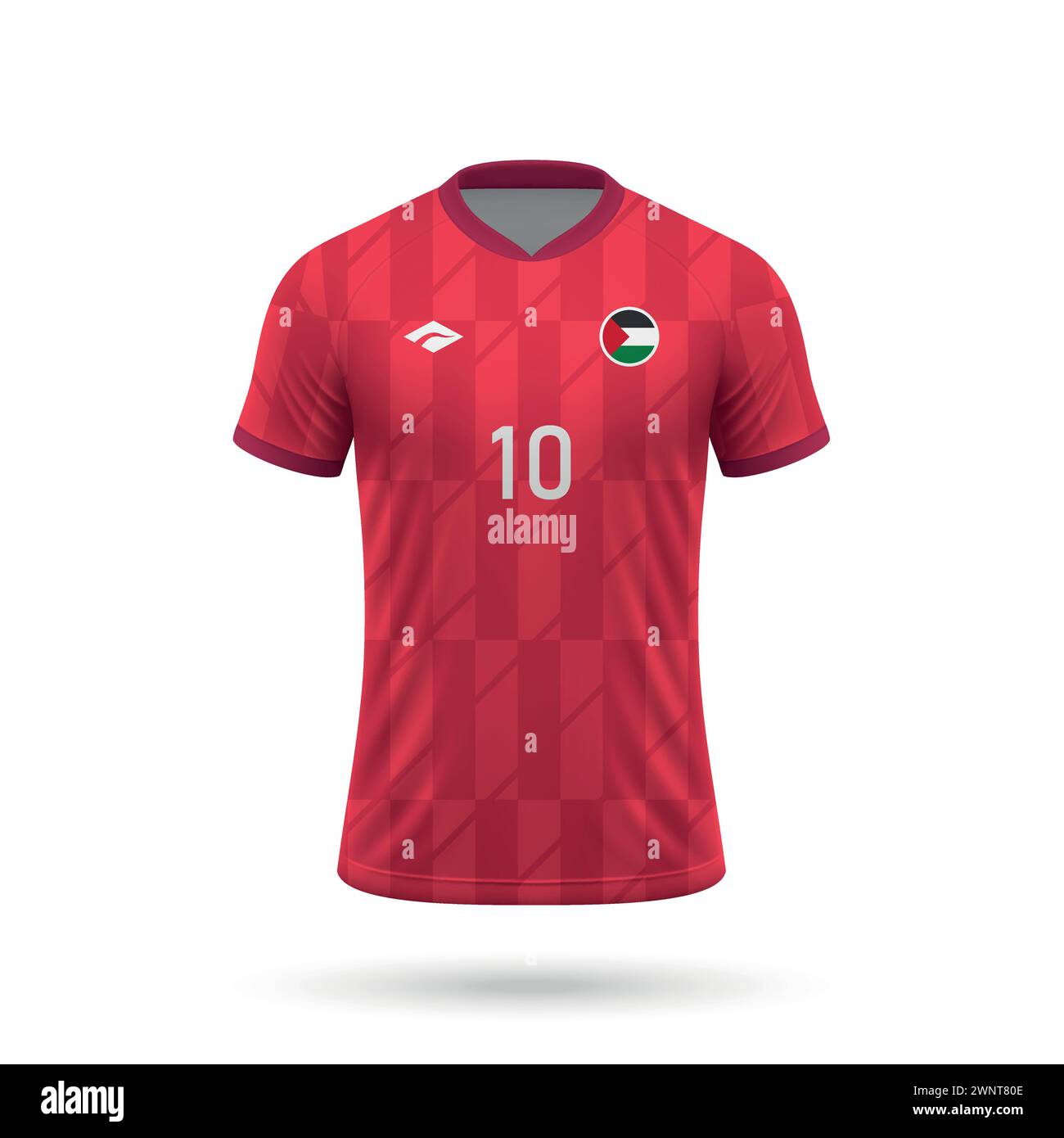 3d realistic soccer jersey Palestine national team, shirt template for