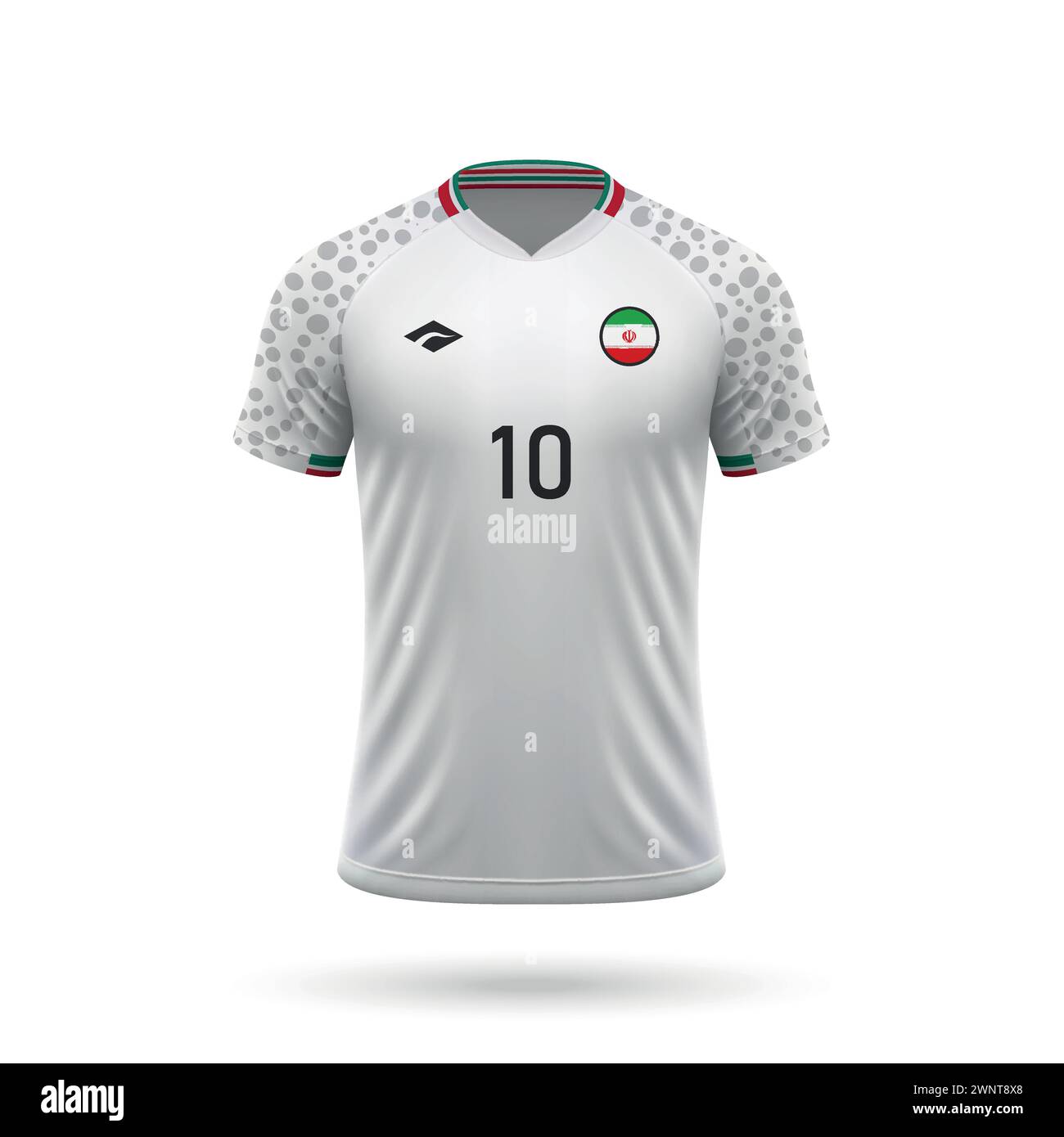 3d realistic soccer jersey Iran national team shirt template for football kit 2024 Stock Vector Image Art Alamy