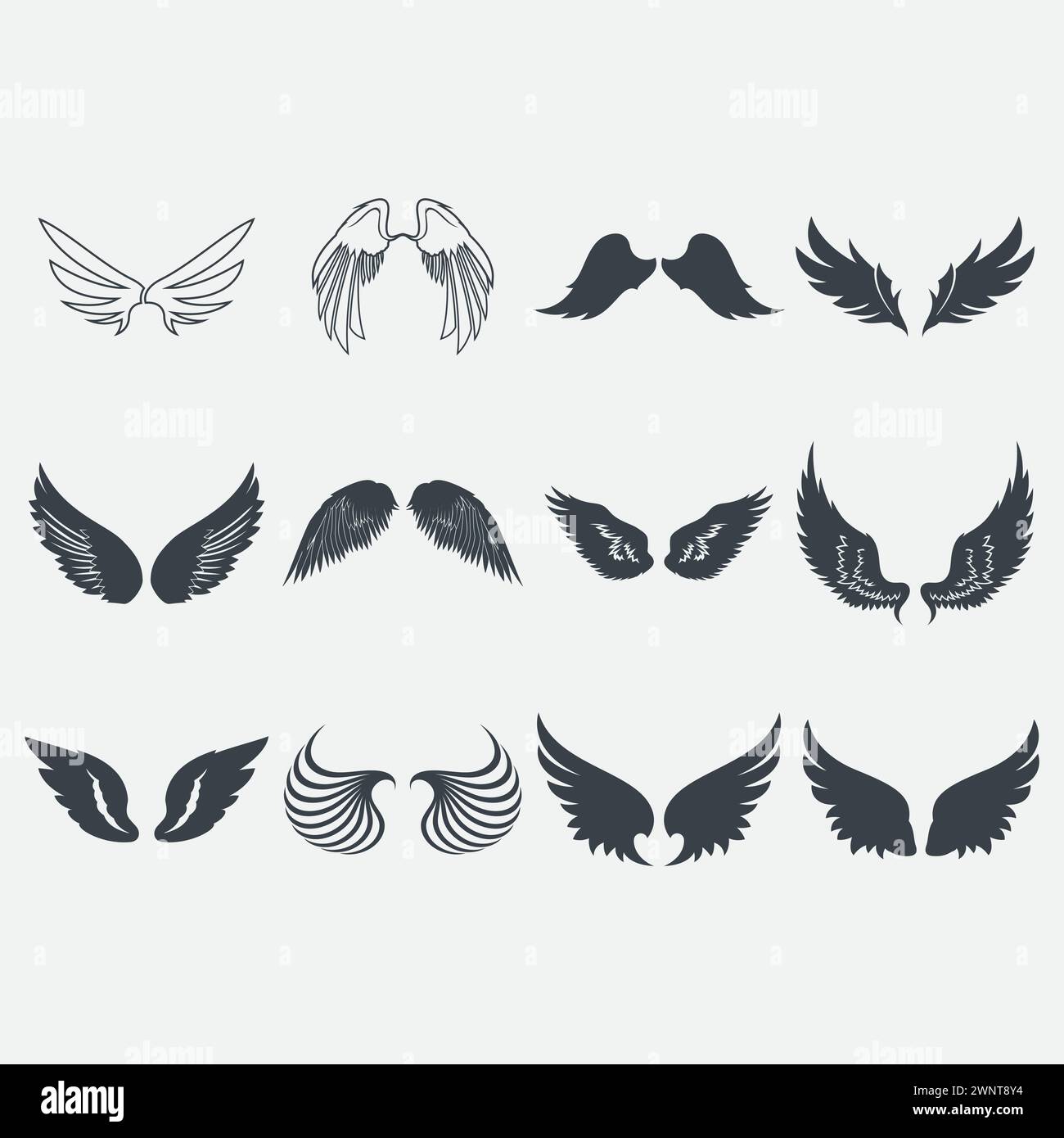 wings icon set vector illustration Stock Vector Image & Art - Alamy