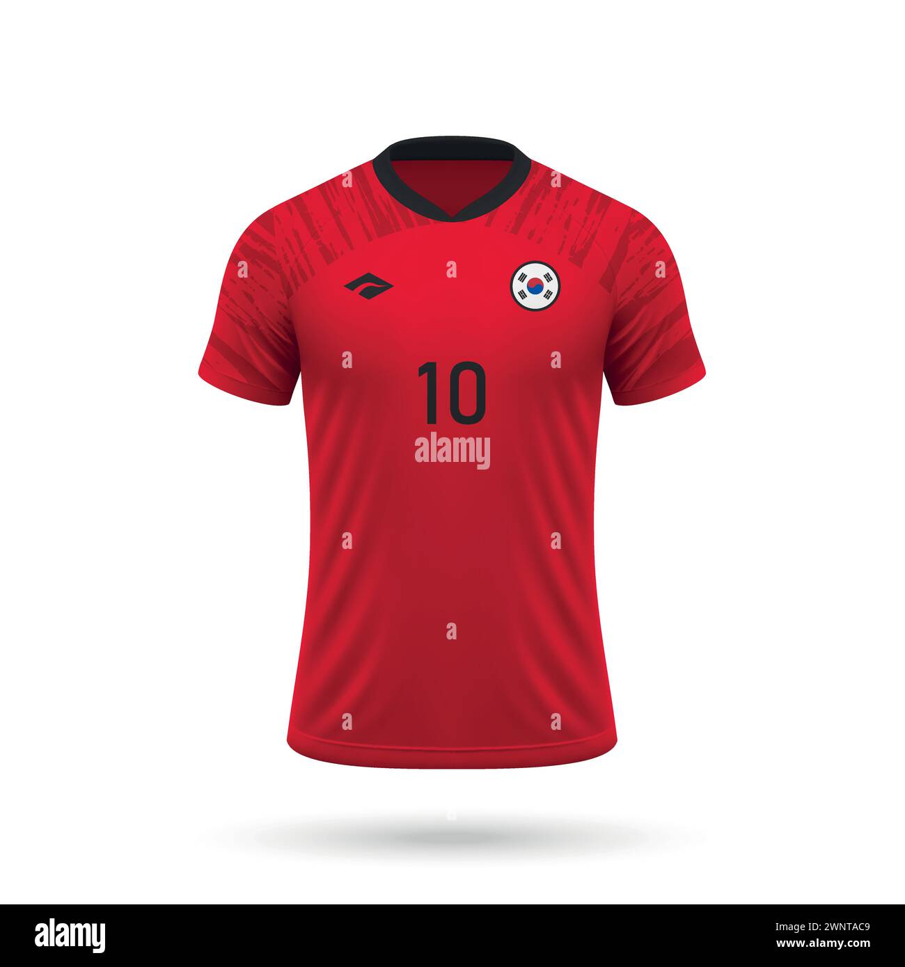 3d realistic soccer jersey South Korea national team, shirt template ...