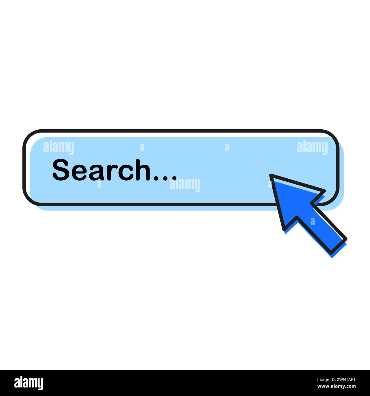 3d Search bar template for website. Realistic arrow, cursor. Vector illustration. EPS 10. Stock image. Stock Vector