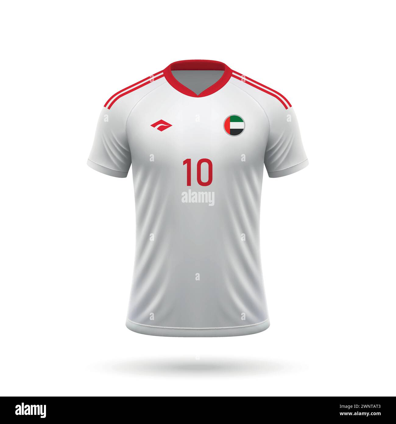 3d realistic soccer jersey United Arab Emirates national team, shirt