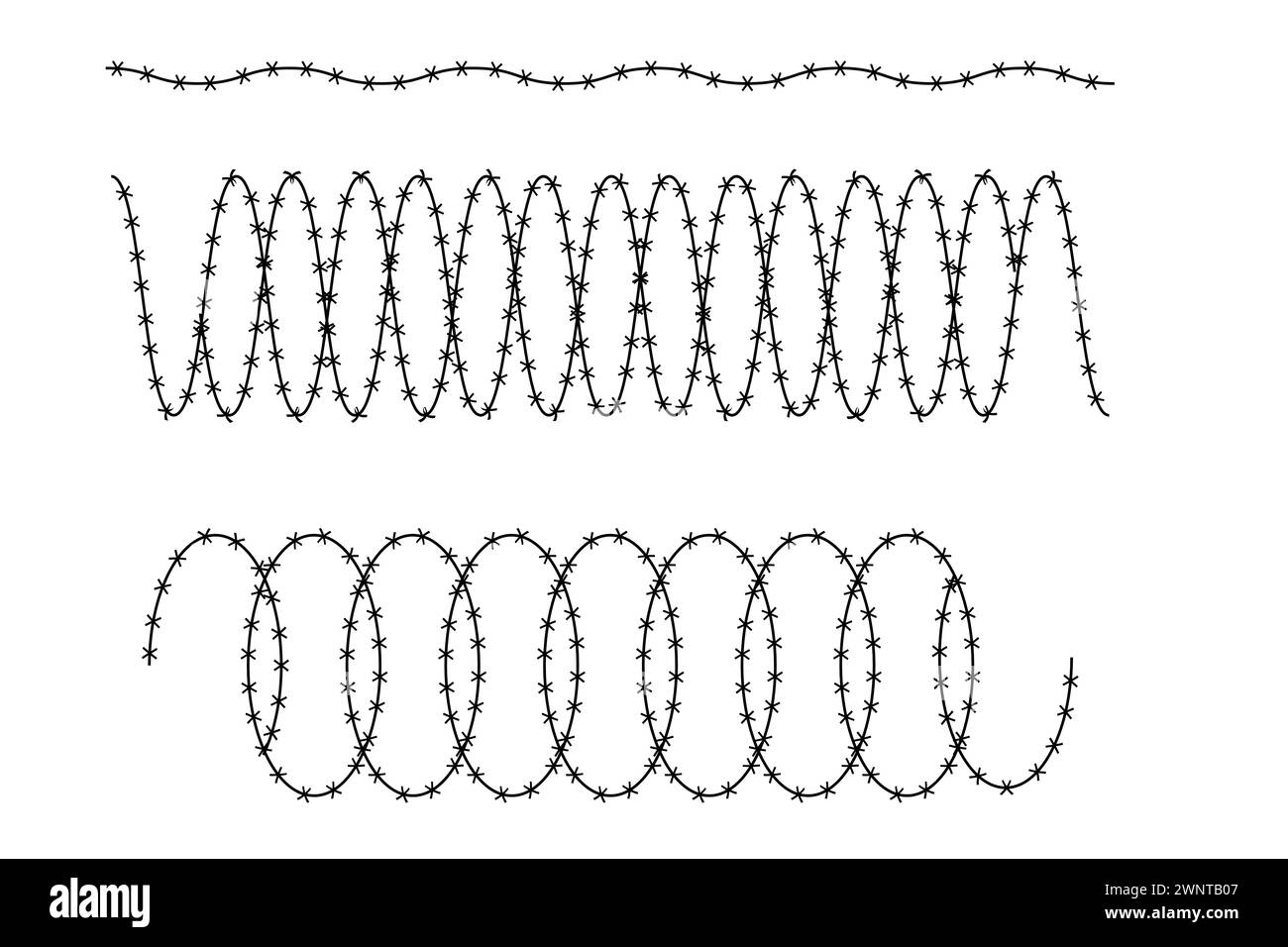 Steel rusty barbwire seamless pattern. Vector illustration. Eps 10. Stock image. Stock Vector