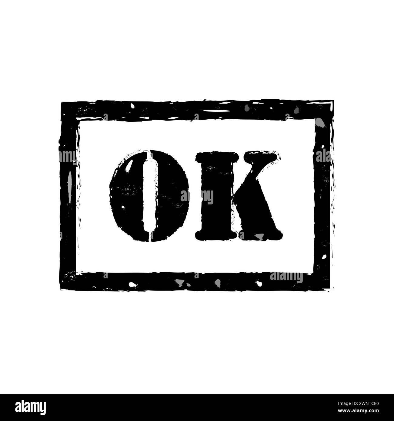 Grunge OK word rubber stamp. OK sign sticker set. Vector illustration. EPS 10. Stock image. Stock Vector