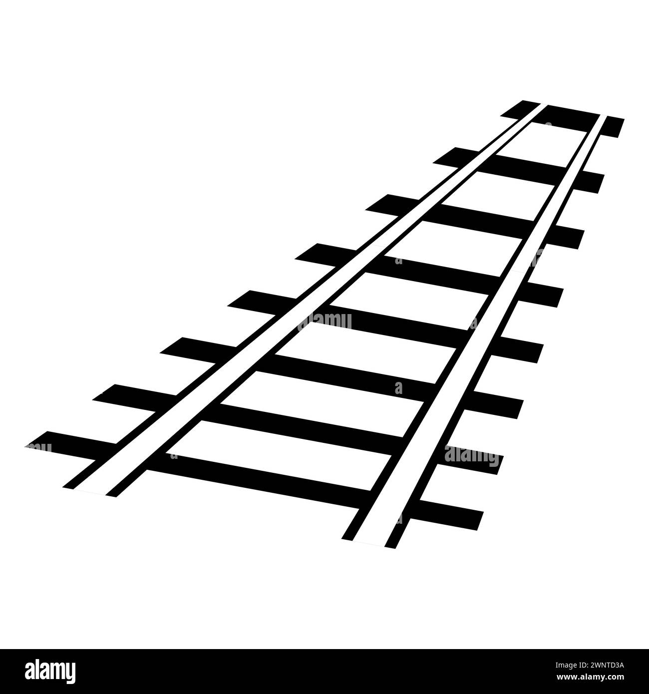 Railroad tracks railway monochrome. Vector illustration. Eps 10. Stock