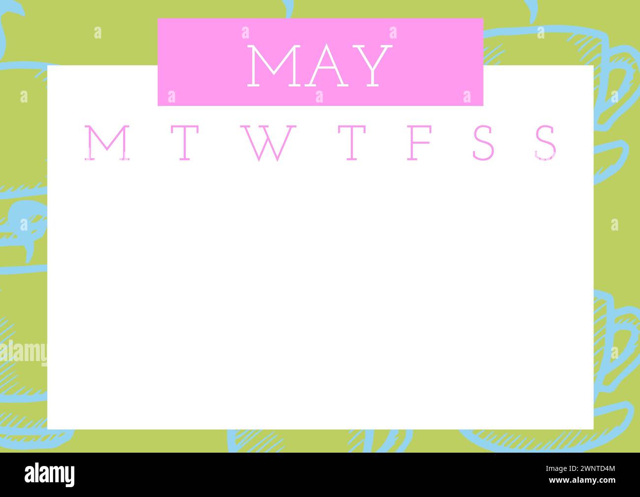 Plan May's agenda, pastel calendar layout, spring freshness Stock Photo