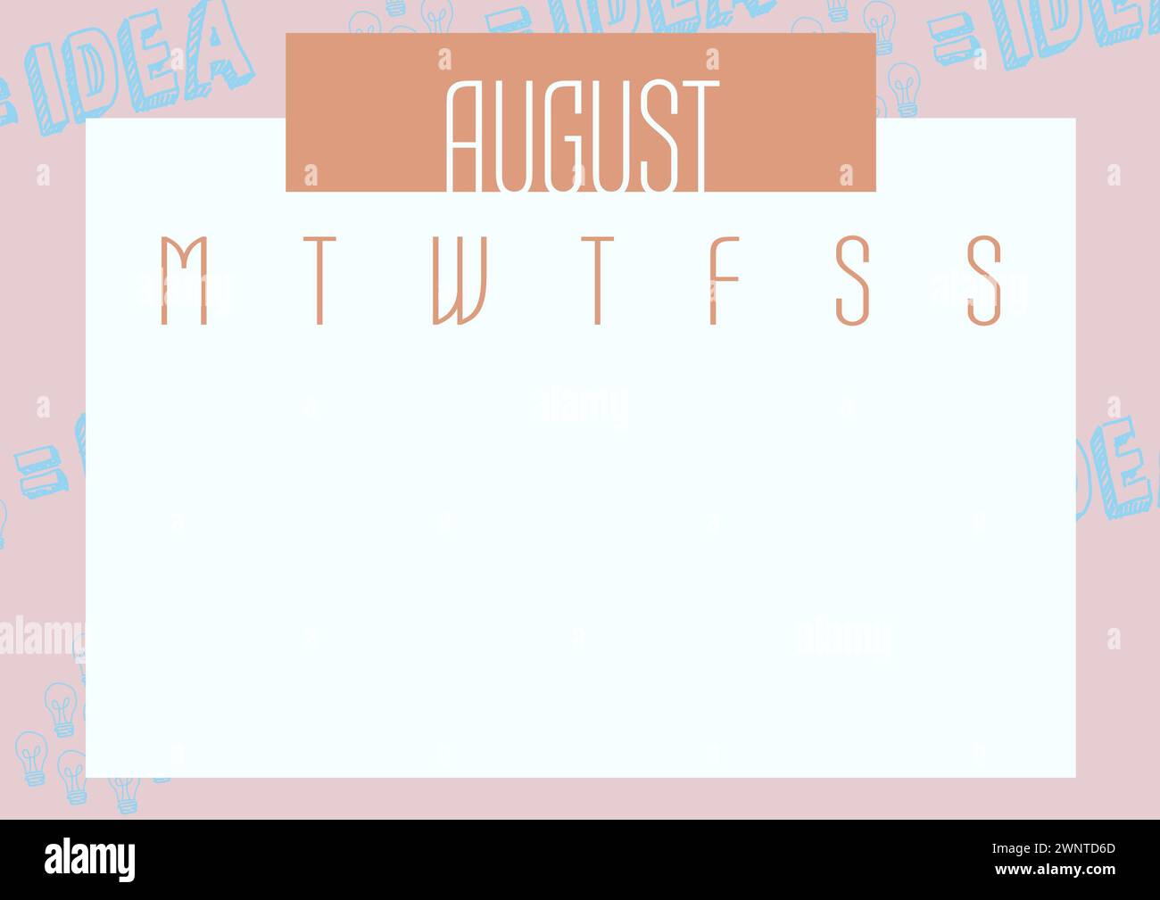 Plan your month with ease, August calendar layout Stock Photo