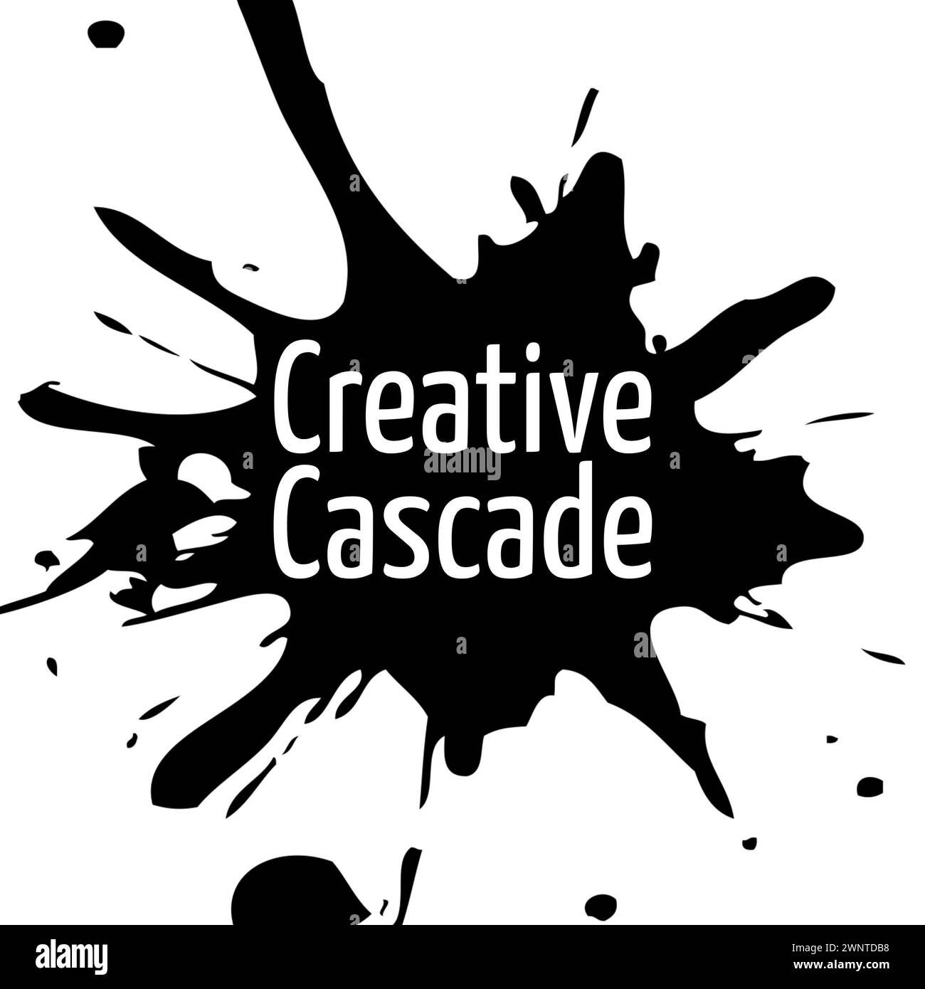 Promoting artistic expression, the black ink splatter with bold text ...