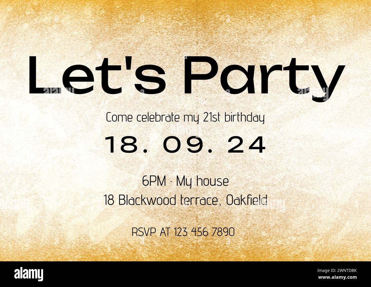 Invitation template featuring bold 