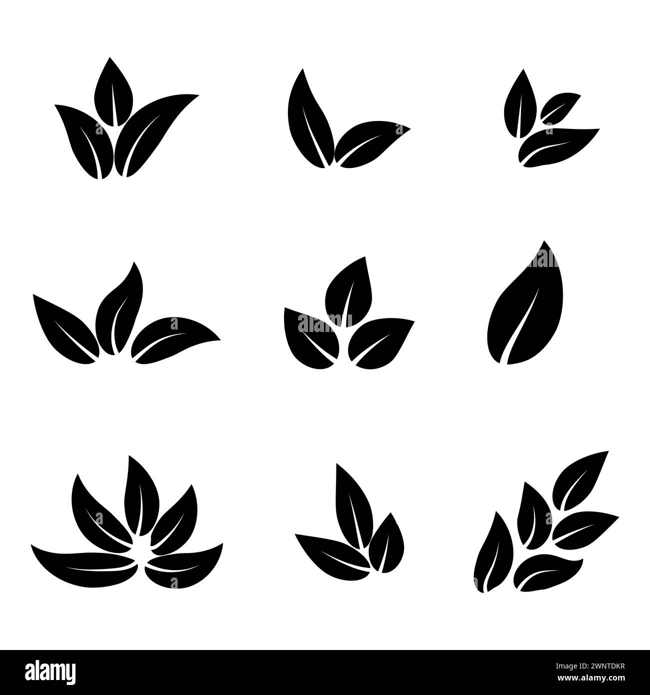 Leaves set isolated. Leaves icon different shapes. Vector illustration ...