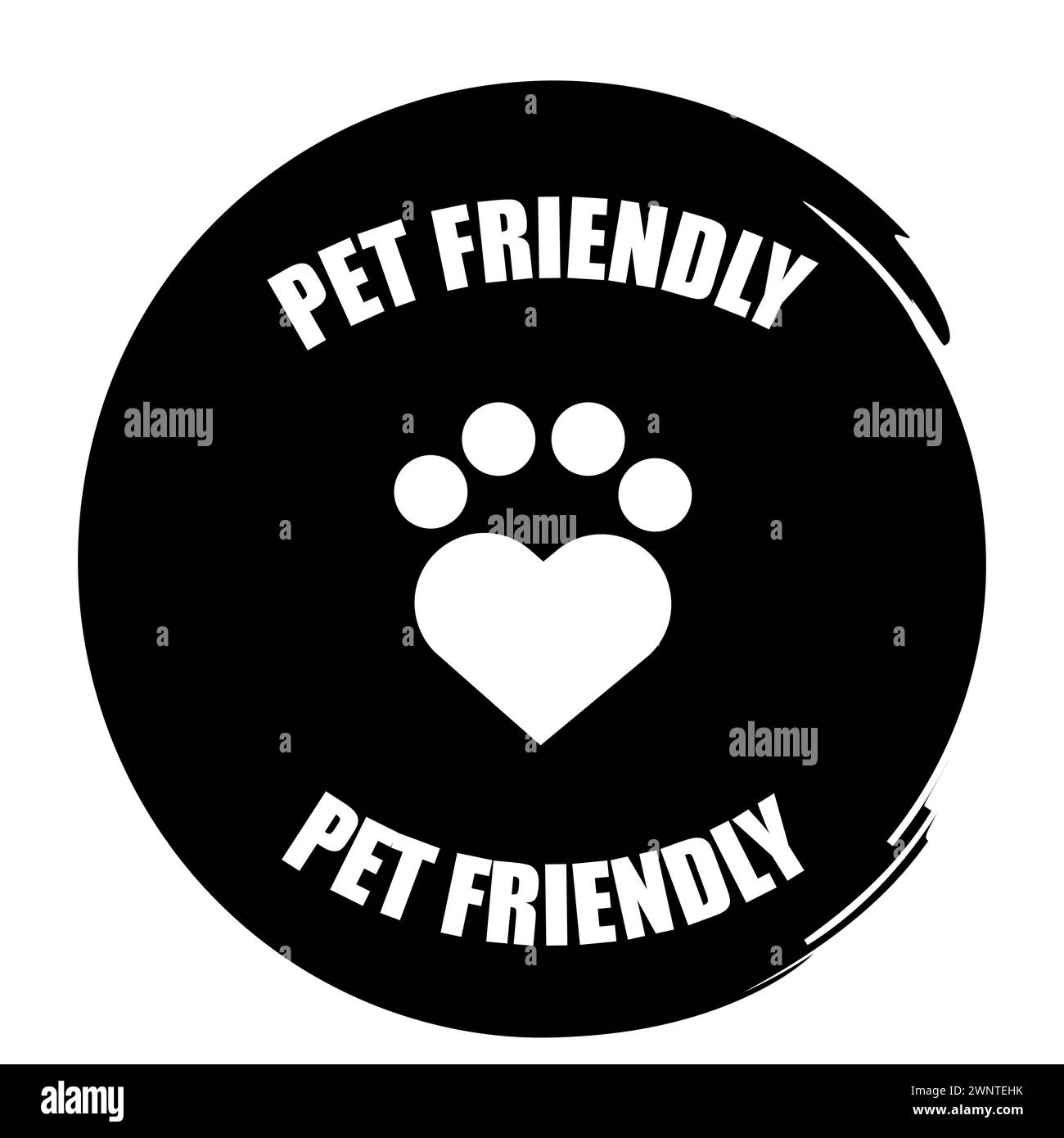 Pet Friendly lable. Dog Friendly logo. Paw print logo branding. Vector