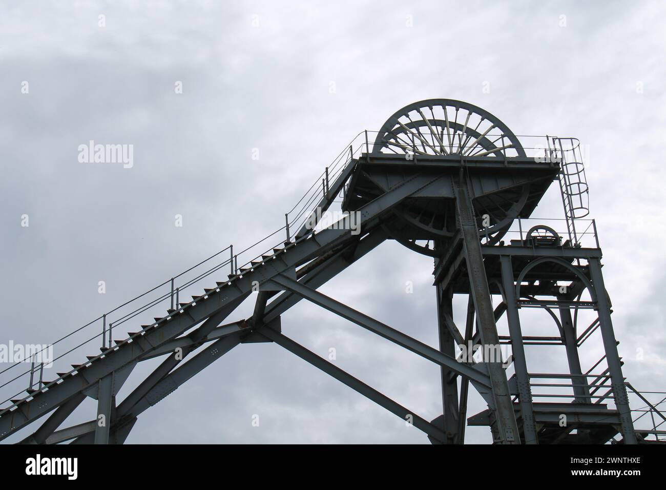 The Structure of a Disused Coal Mining Headstocks. Stock Photo
