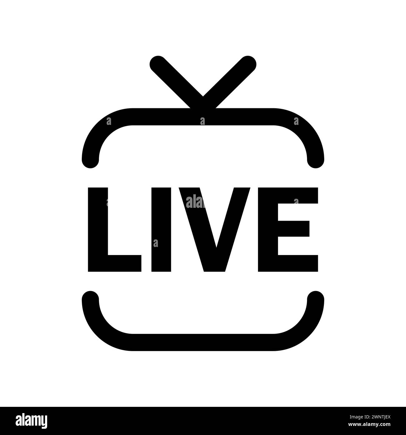 Tv icon. Live tv symbol. Linear style sign for mobile concept. Vector
