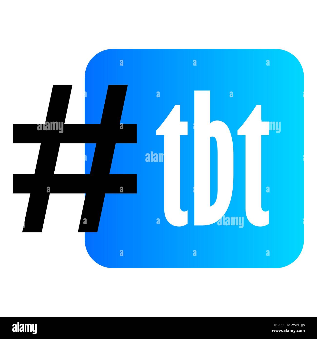 Tbt hashtag. Thursday throwback symbol. Vector illustration. EPS 10. Stock image. Stock Vector
