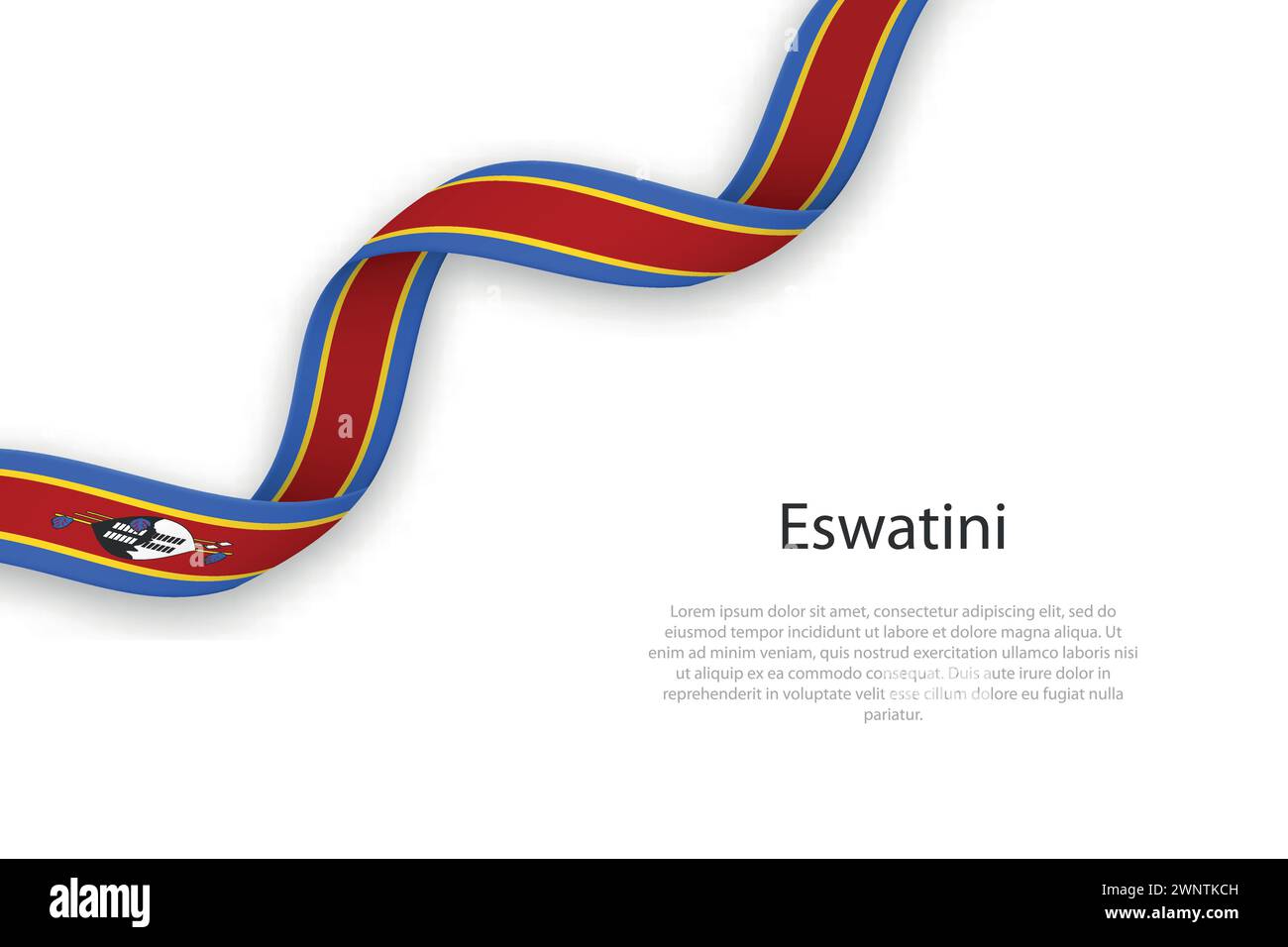 Waving ribbon with flag of Eswatini. Template for independence day ...