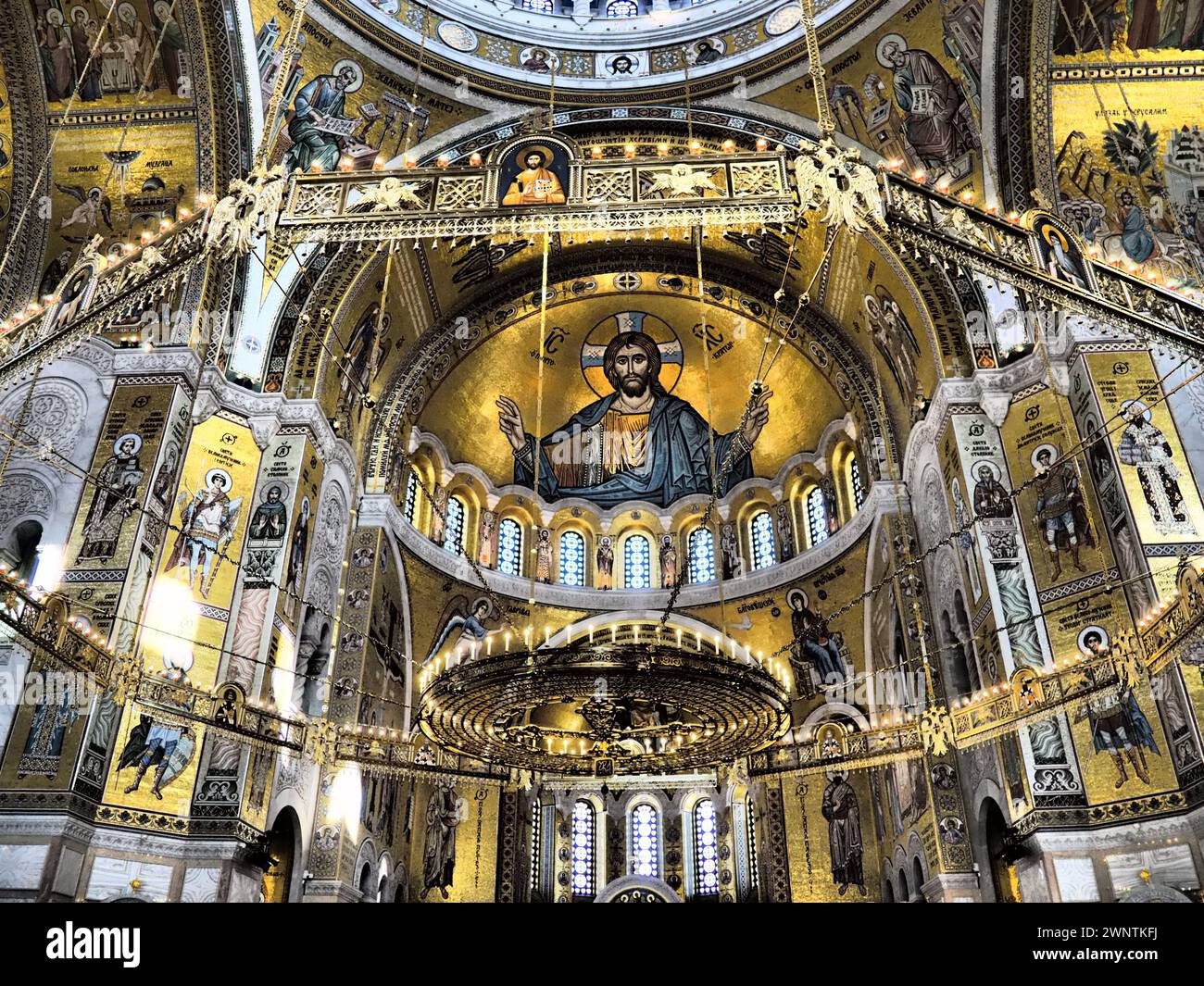 Belgrade, Serbia, 9.9.23 Interior and religious decoration of the ...