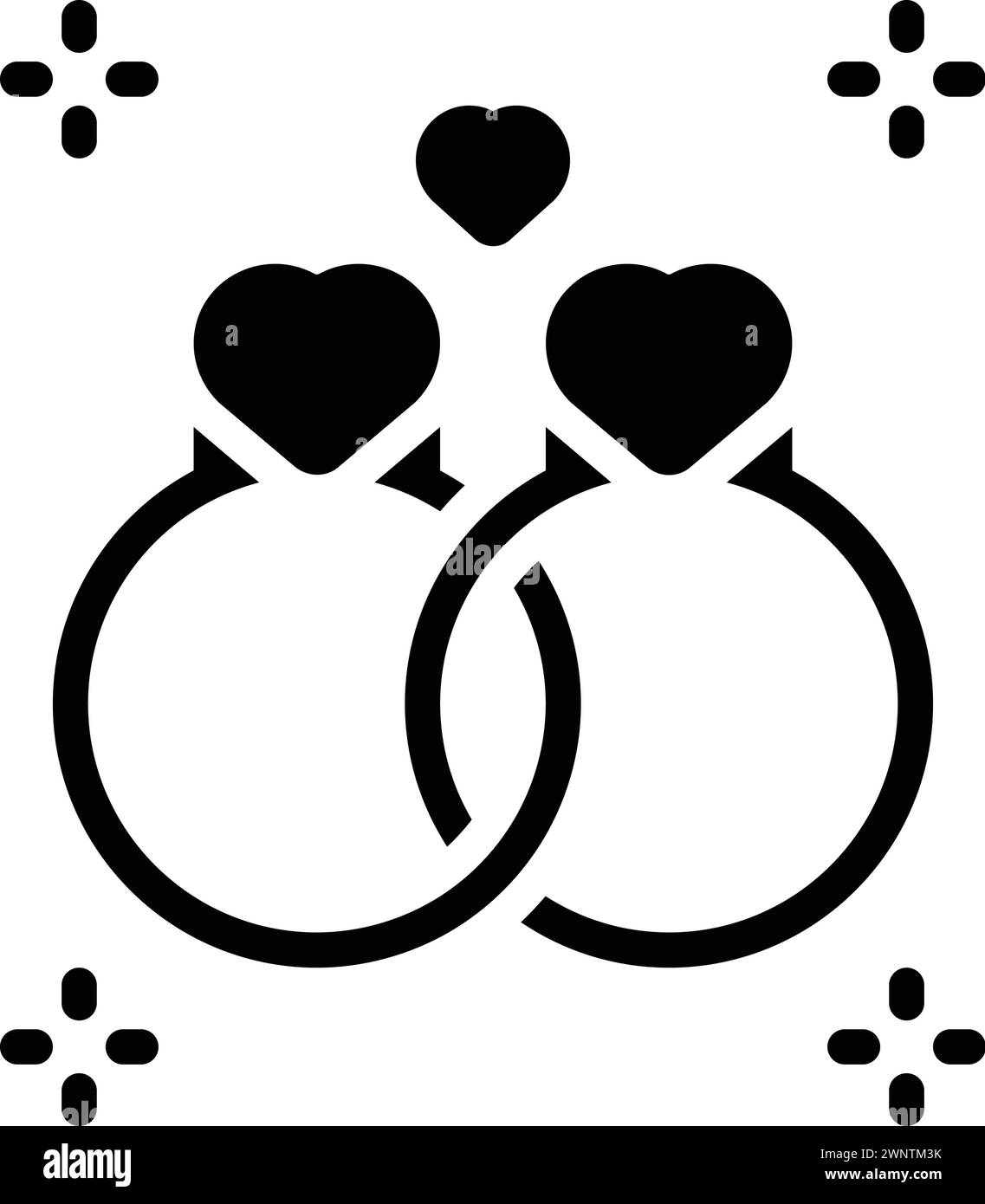 Icon rings wedding ring Black and White Stock Photos & Images - Alamy