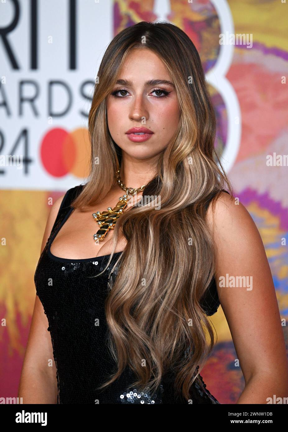 London, UK. March 2nd, 2024. EDITORIAL USE ONLY Tate McRae arriving at The Brit Awards 2024, The