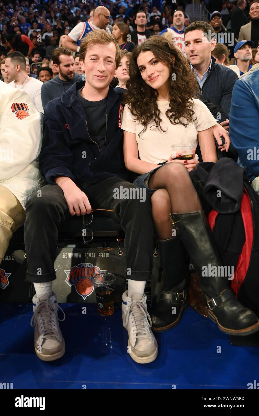 Celebrities at the Boston Celtics at the New York Knicks game Featuring