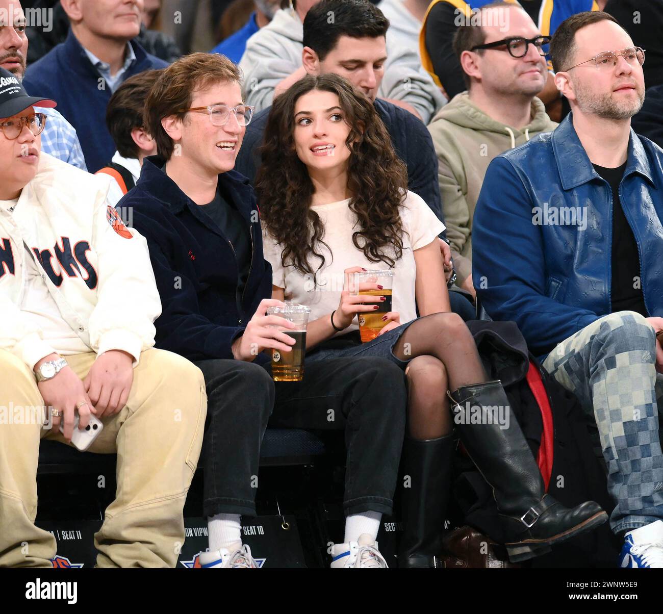Celebrities at the Boston Celtics at the New York Knicks game Featuring