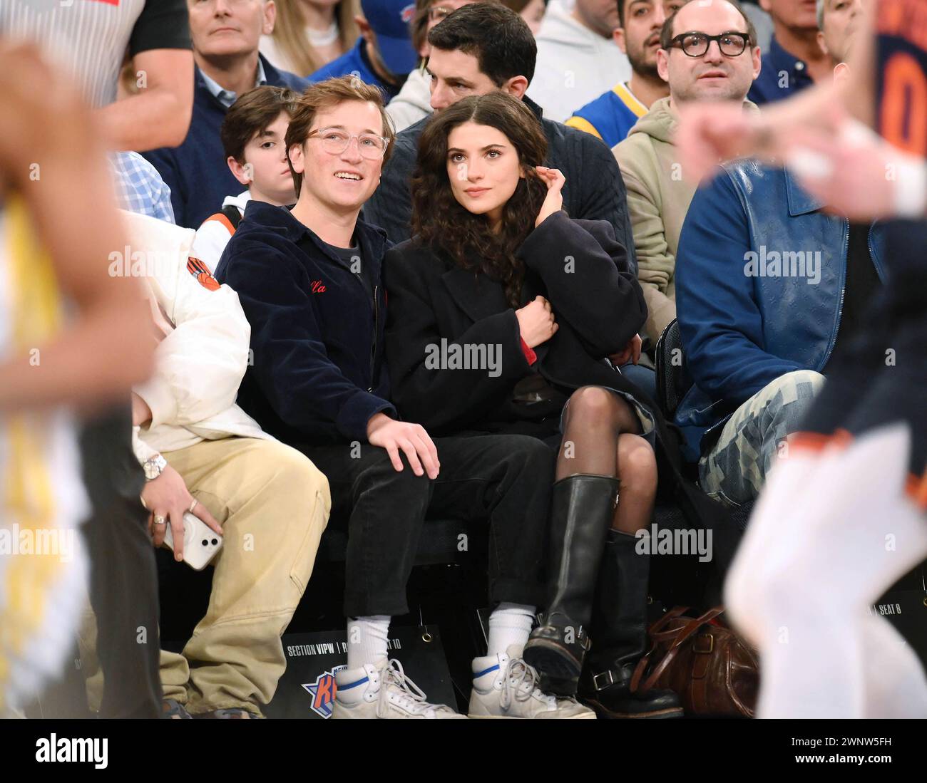 Celebrities at the Boston Celtics at the New York Knicks game Featuring