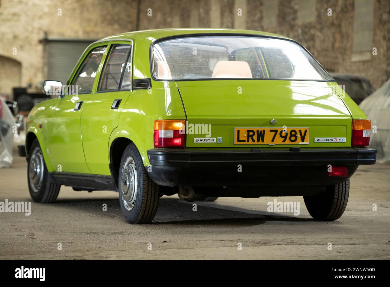 21/04/21  1980 Austin Allegro.  A collection of 130 British cars, in almost as many paint shades, was unveiled at Great British Car Journey, Ambergate Stock Photo