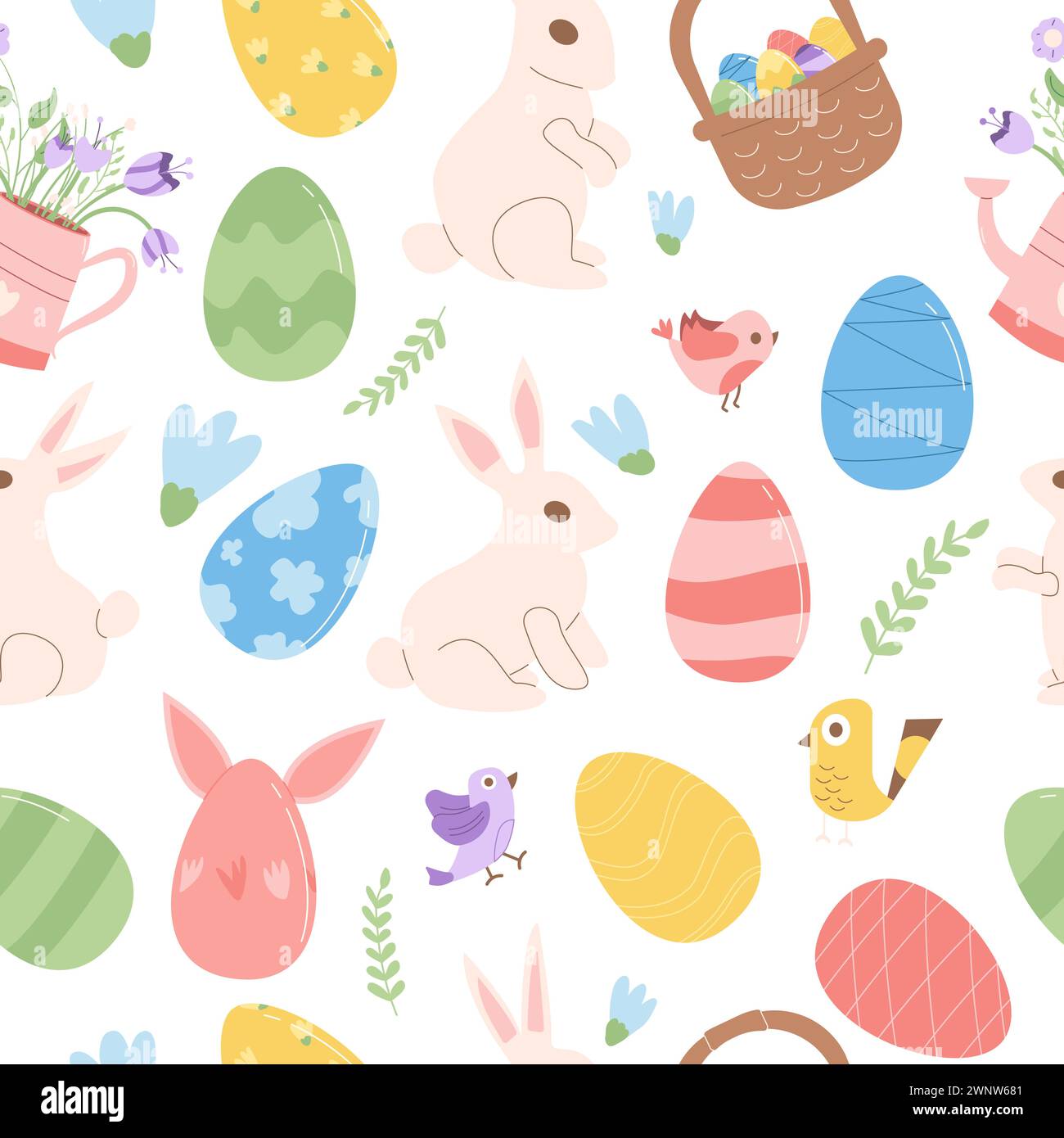 Easter eggs seamless pattern. Spring holiday endless background ...