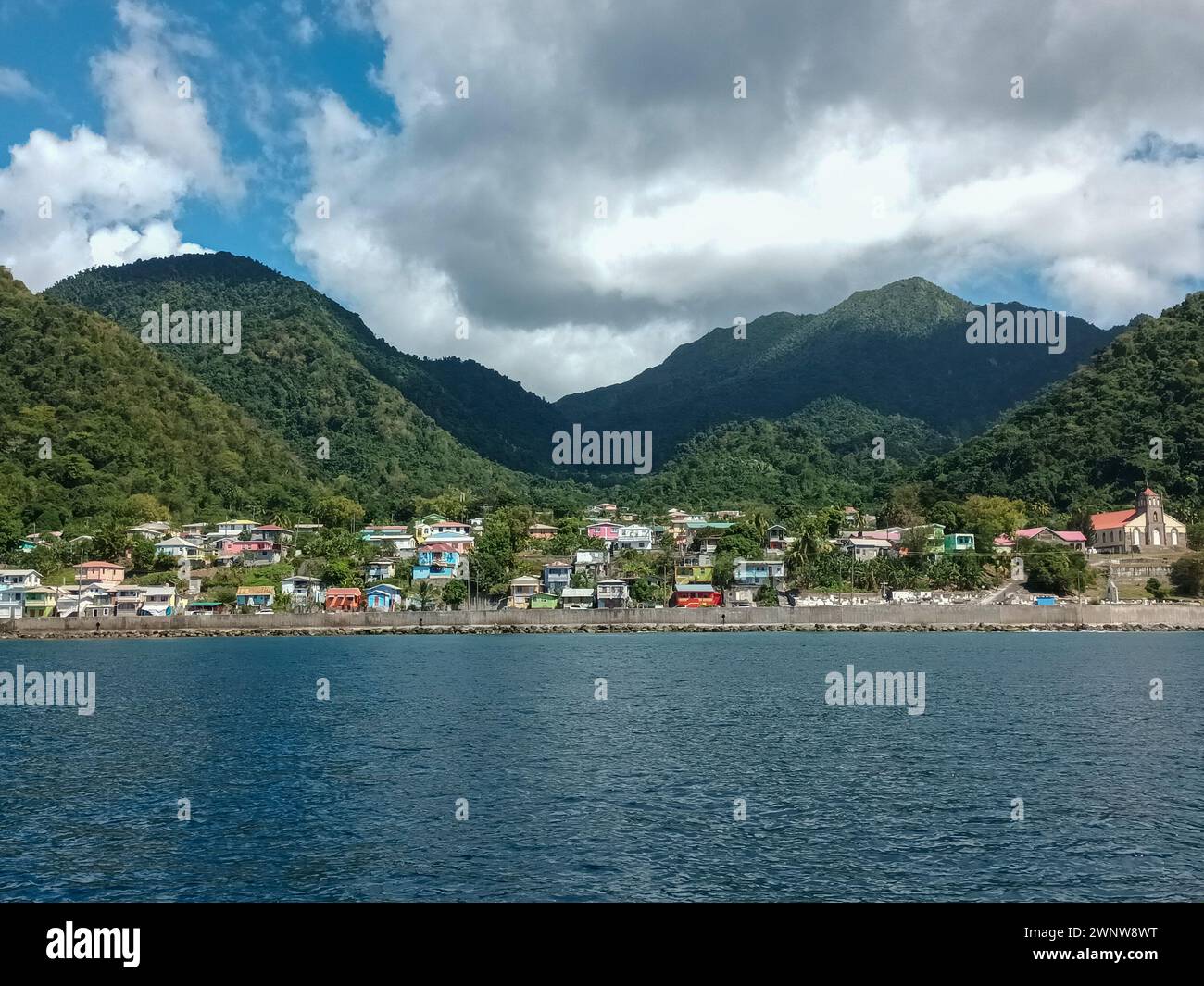 The urban area around Roseau in Dominica Stock Photo