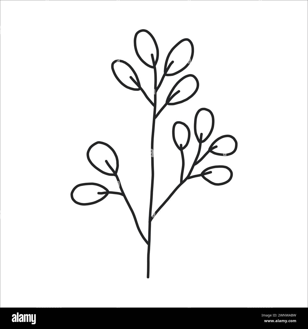 Black silhouette of a plant branch Stock Vector Image & Art - Alamy