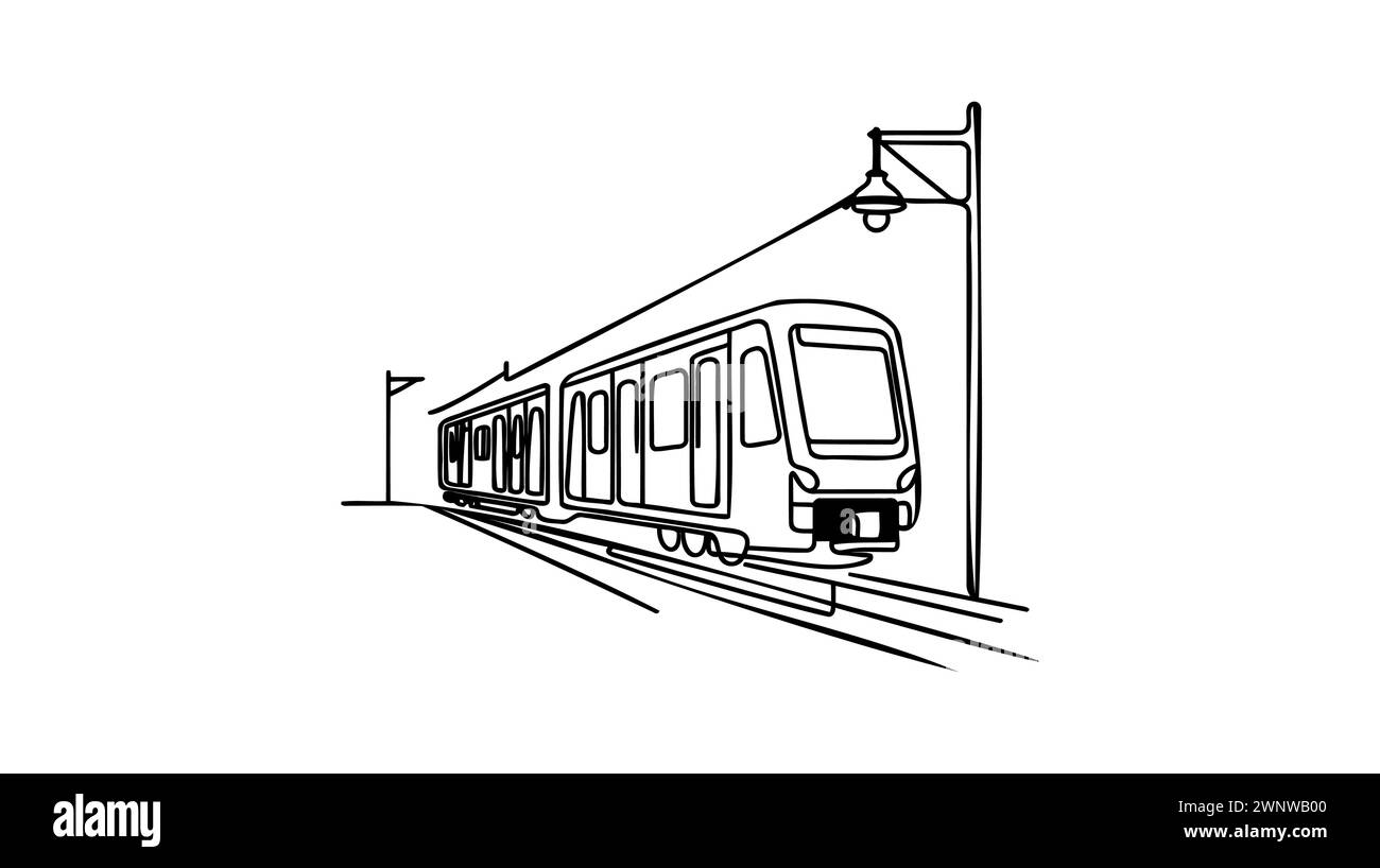 Passenger train line drawing hi-res stock photography and images - Alamy