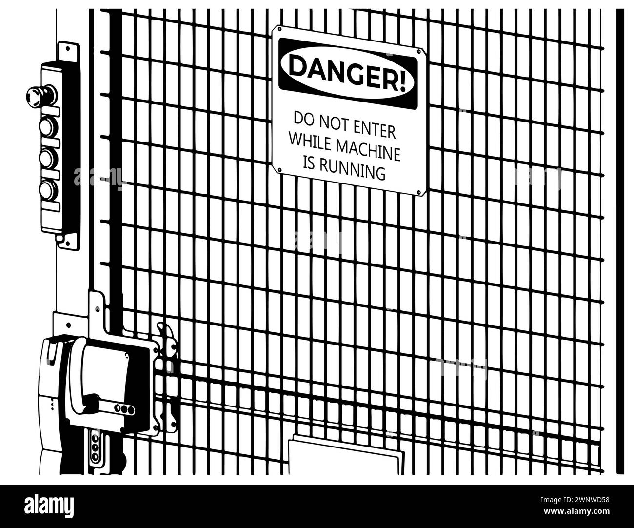 Industrial safety door designed to restrict access to dangerous robot
