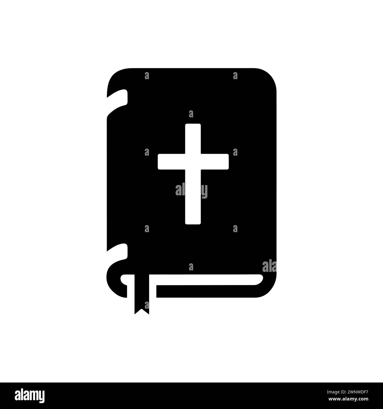 Bible icon. Black and white silhouette of a holy Bible. Religious ...