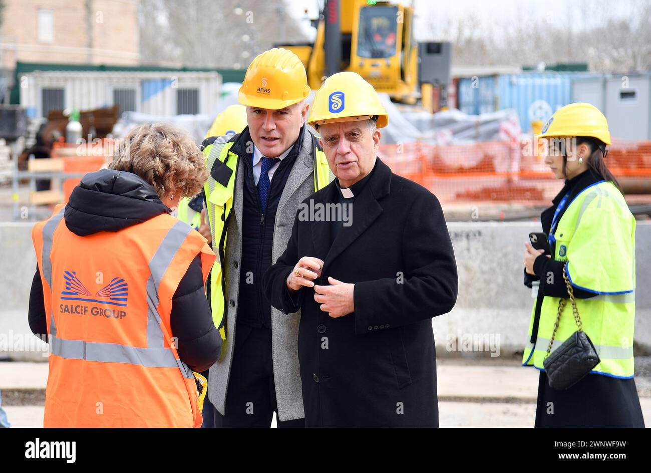 Rome, Italy. 04th Mar, 2024. ROME - Rome 03/04/2024 Jubilee construction site in Piazza Pia In the photo: the President of Anas Aldo Isi and the pro-prefect of the Dicastery for Evangelization Rino Fisichella Editorial Usage Only Credit: Independent Photo Agency/Alamy Live News Stock Photo