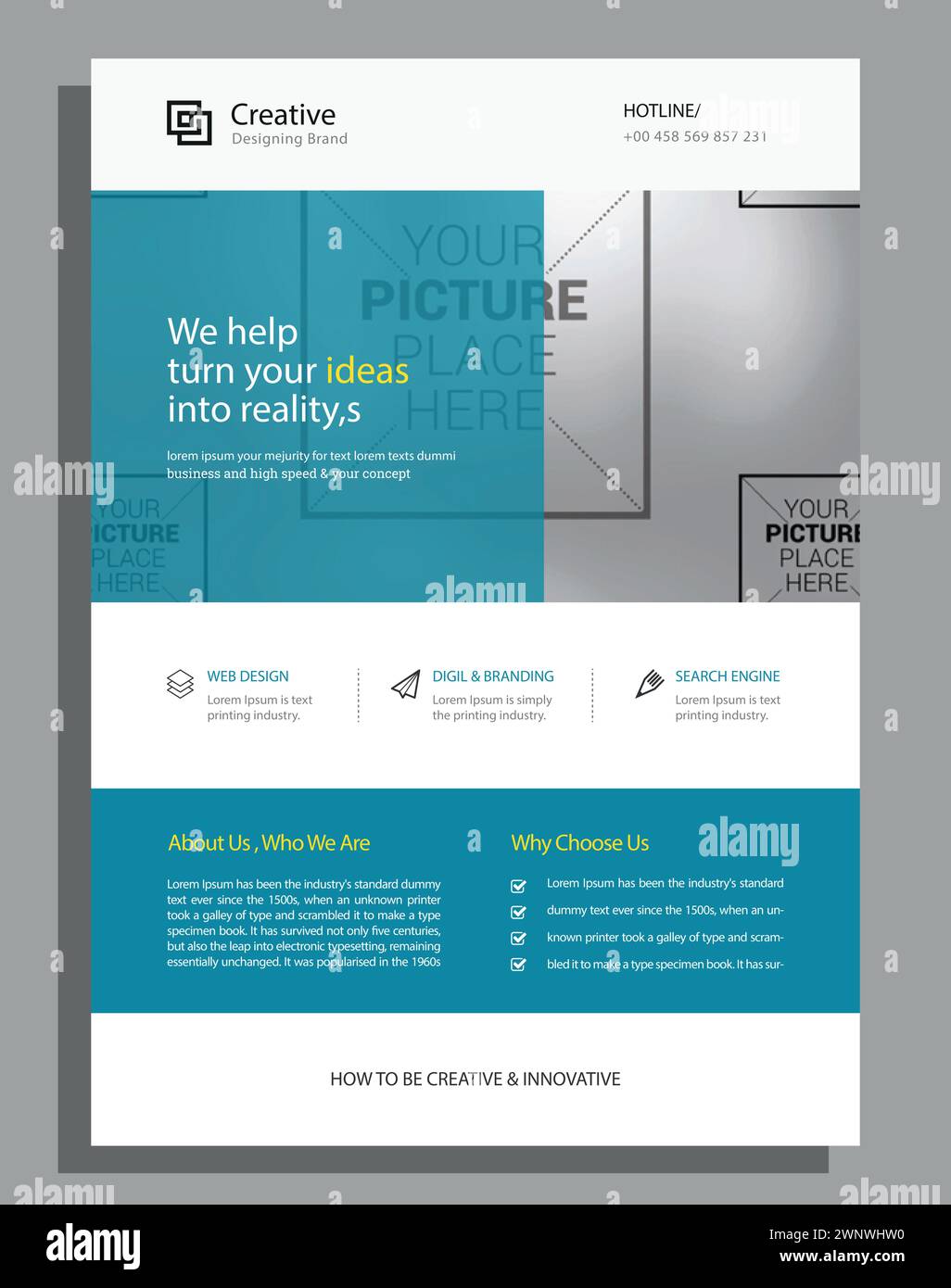 Design annual report, cover, vector template brochures, flyers, presentations or leaflet Stock Vector