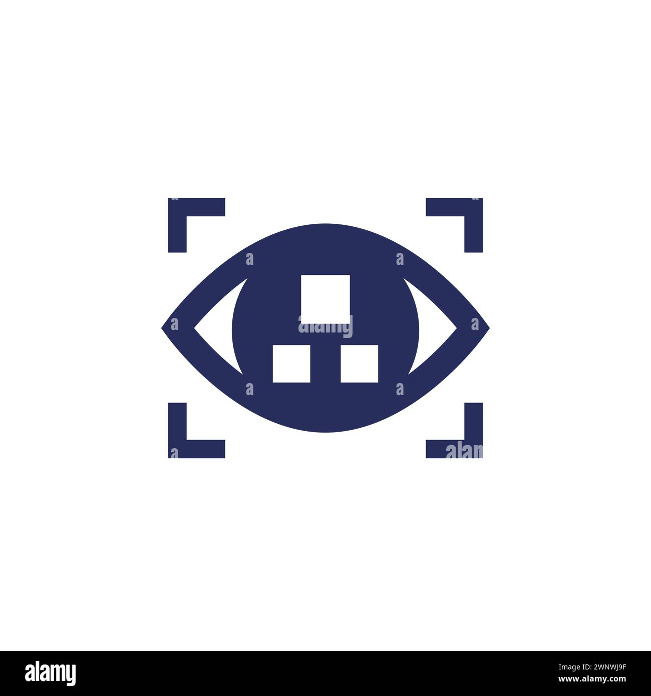 pattern recognition icon with an eye Stock Vector