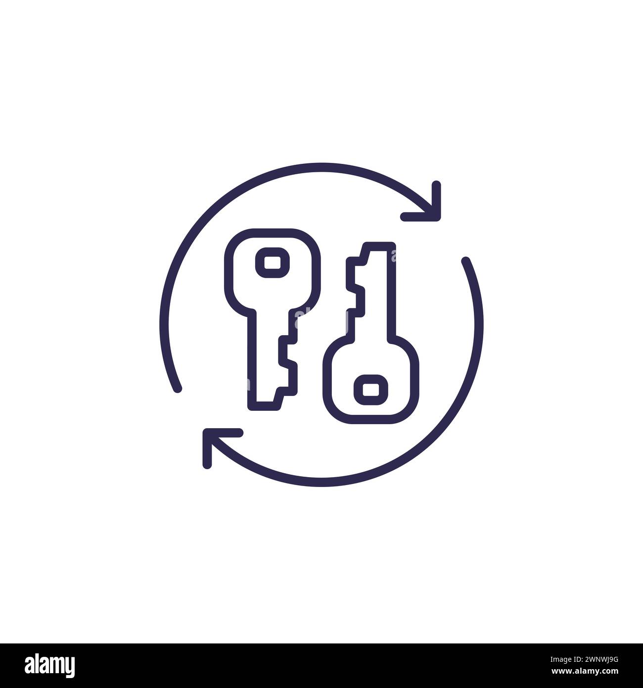 change keys line icon on white Stock Vector Image & Art - Alamy