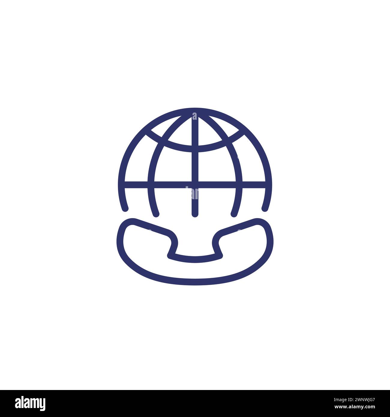 international call line icon with a phone Stock Vector