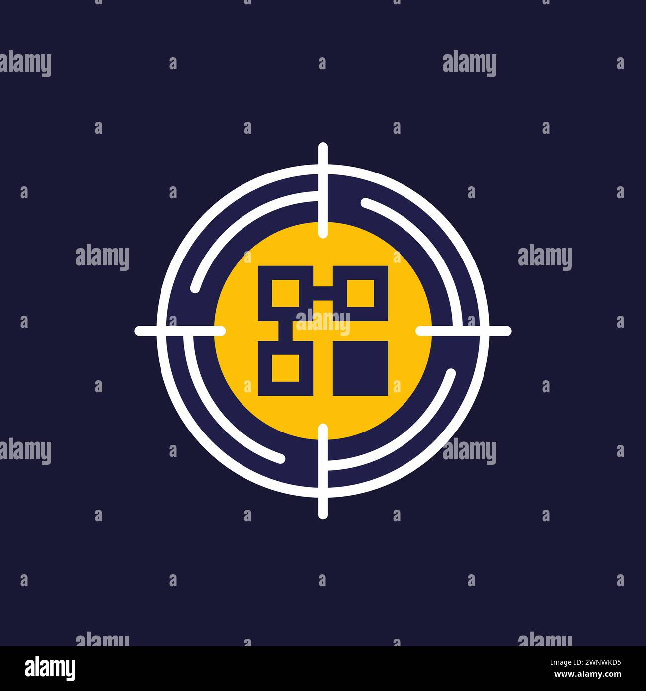 pattern recognition icon, flat vector design Stock Vector