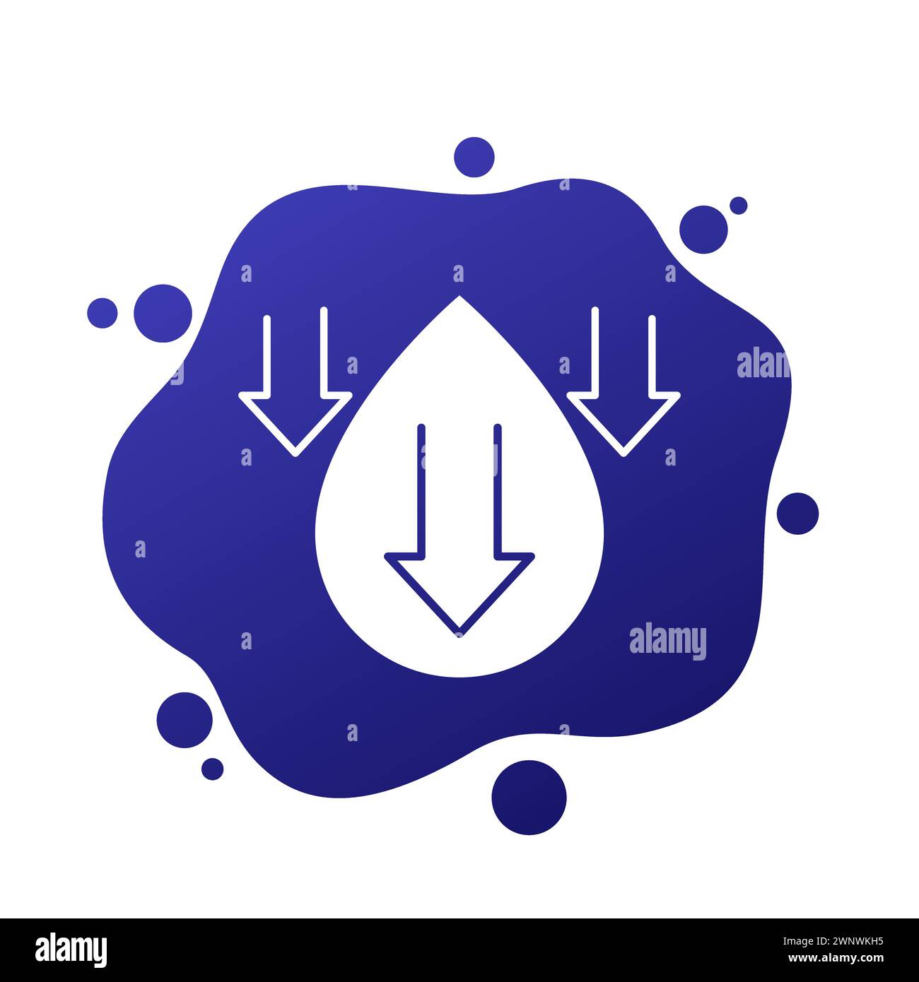 low water level icon with a drop and arrows Stock Vector Image & Art