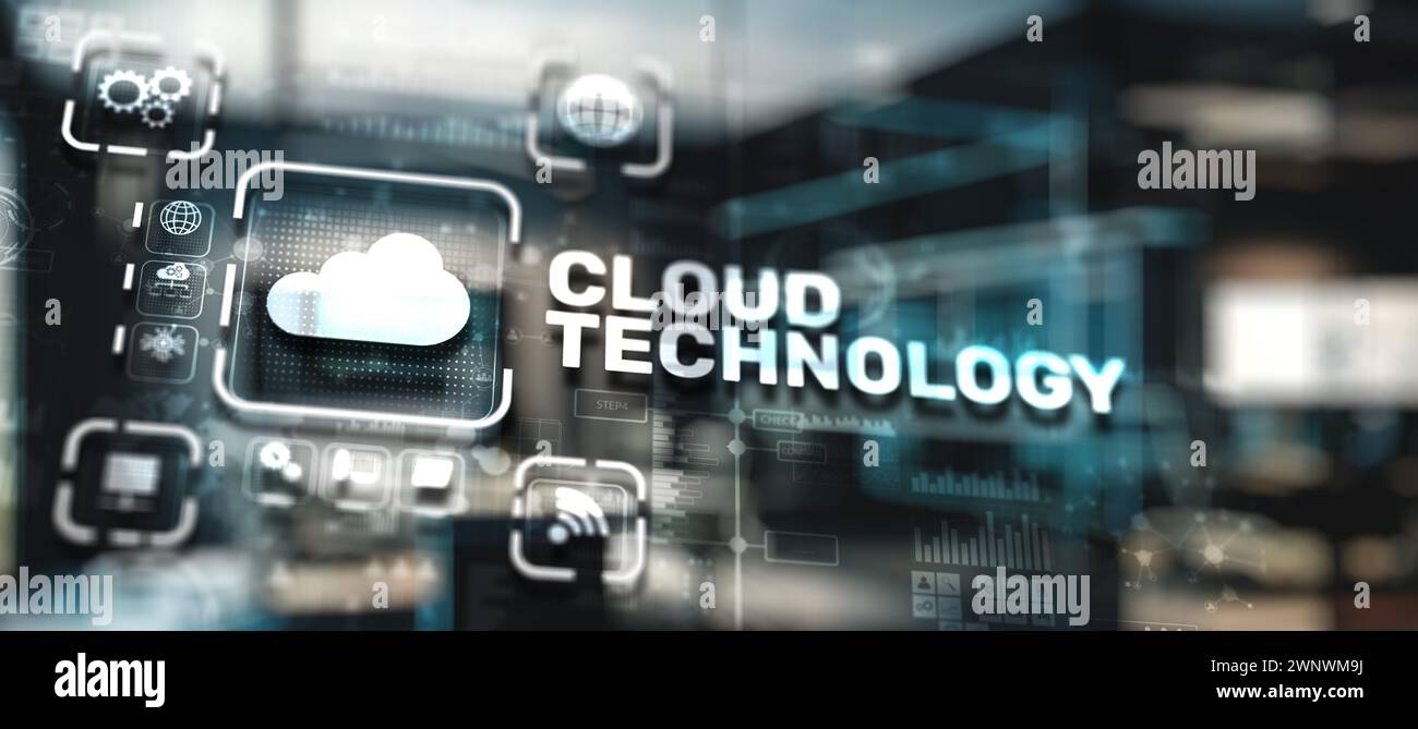 Cloud technology and online data storage for business computing network concept. Stock Photo