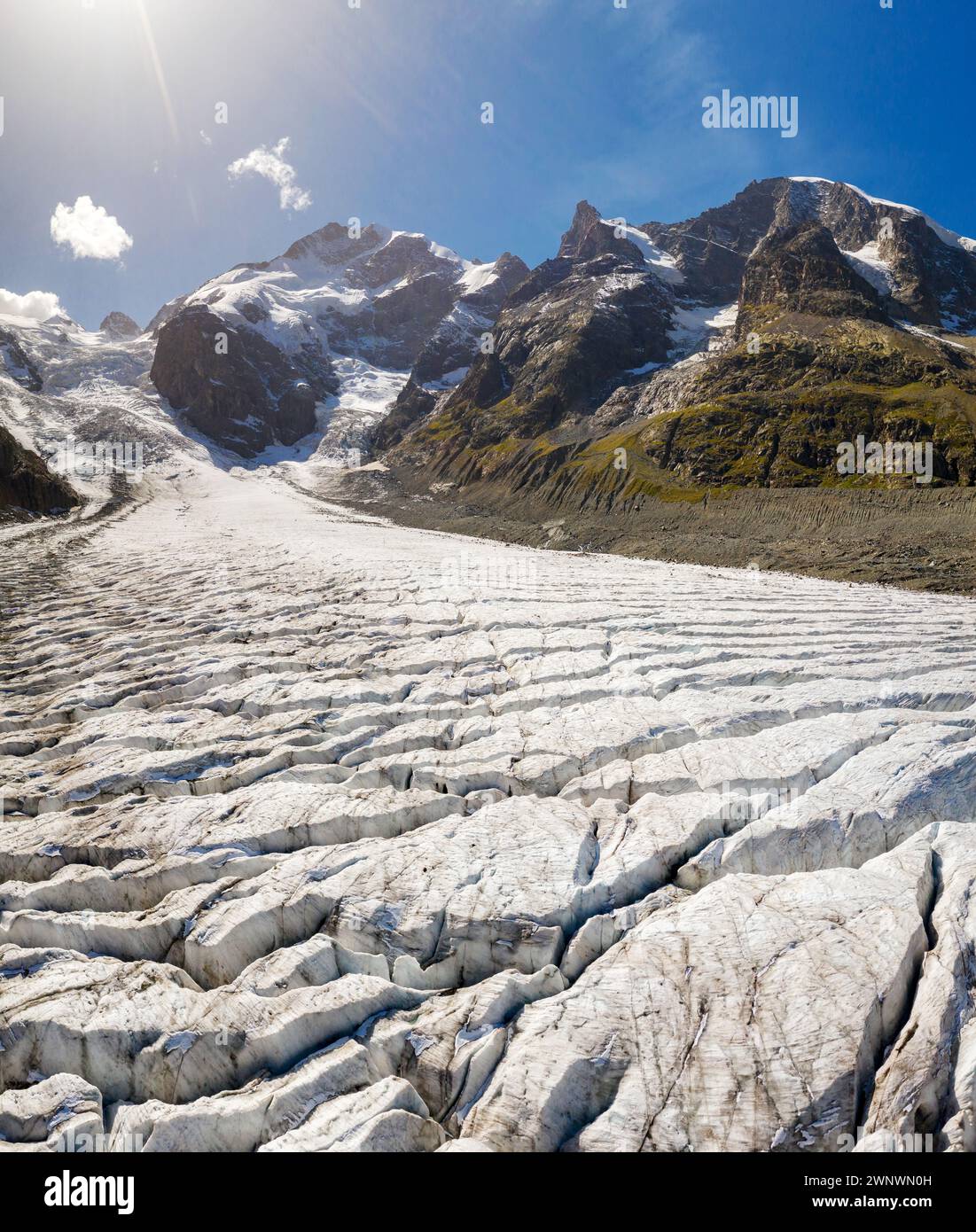 Switzerland Engadine Morteratsch Glacier Aerial View September 2019 switzerland-engadine-morteratsch-glacier-aerial-view-september-2019